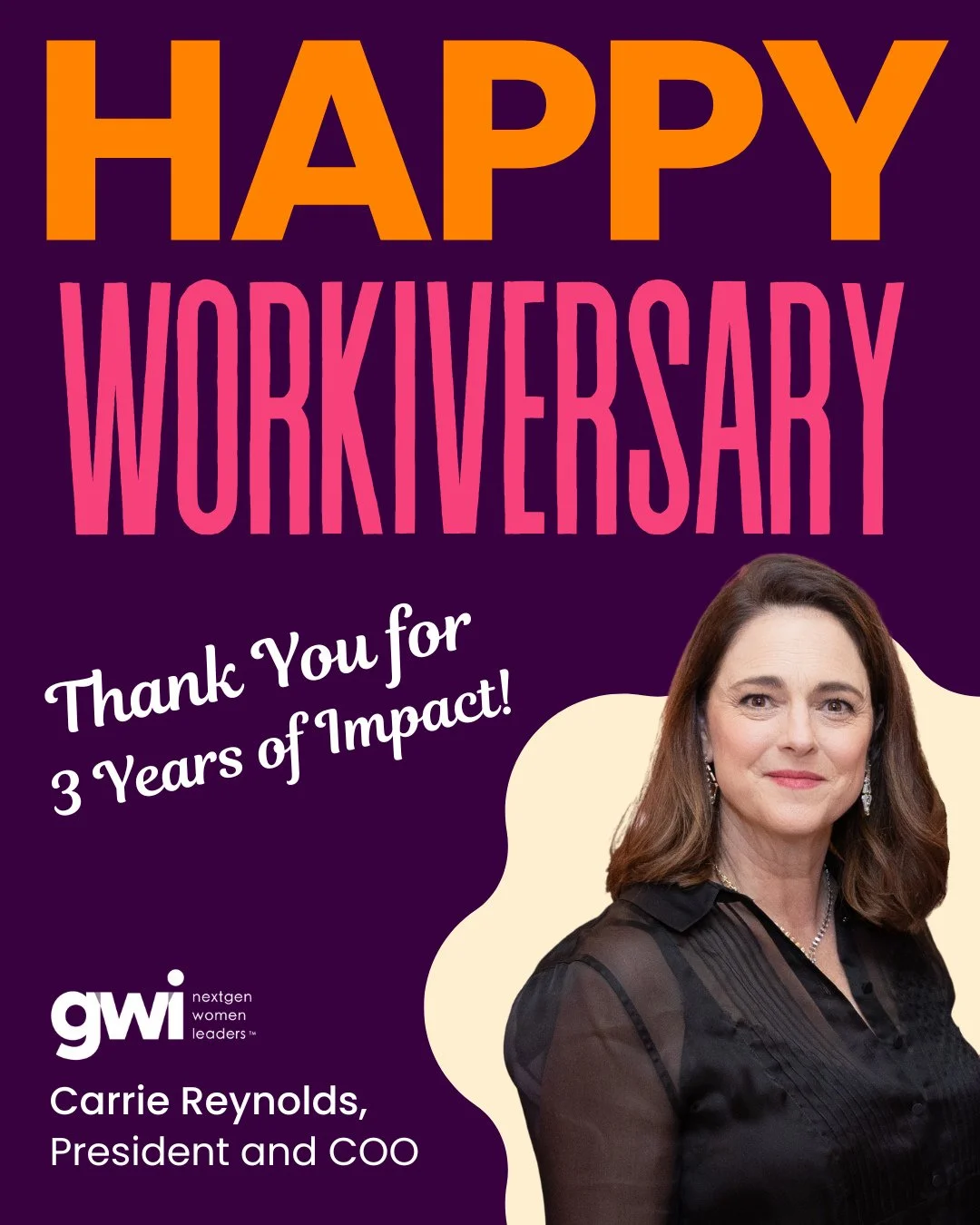 Three years of leadership and impact! Since joining GWI in 2023, Carrie Reynolds, our President & COO, has helped guide the organization forward — turning bold ideas into action and shaping opportunities that help young women nationwide. 
