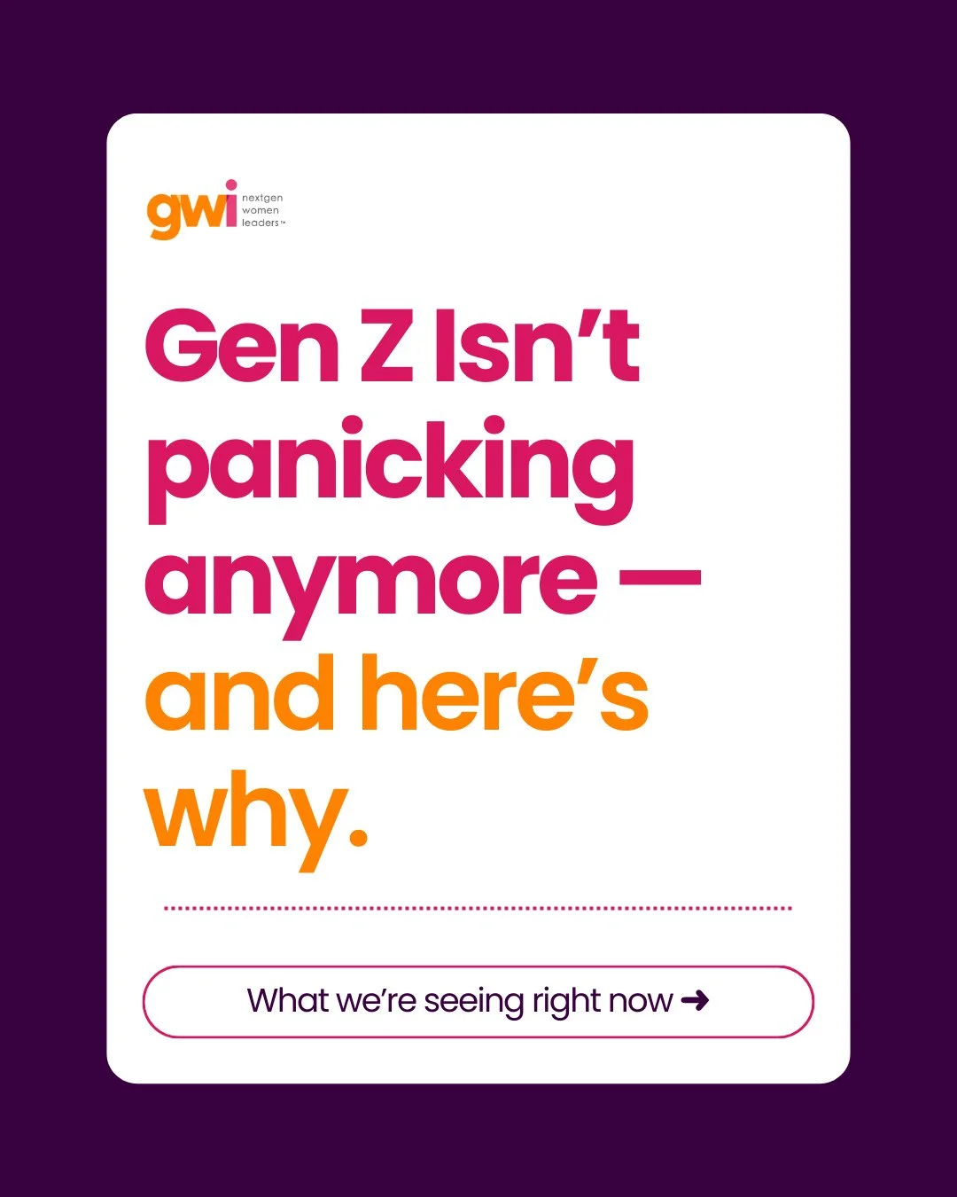 Gen Z is changing the workplace &mdash; and it&rsquo;s about time.⁠
Healthy boundaries, clear communication, and real leadership start early.⁠
⁠
Companies can shape a future-ready workforce by partnering with GWI to equip young women with the skills 