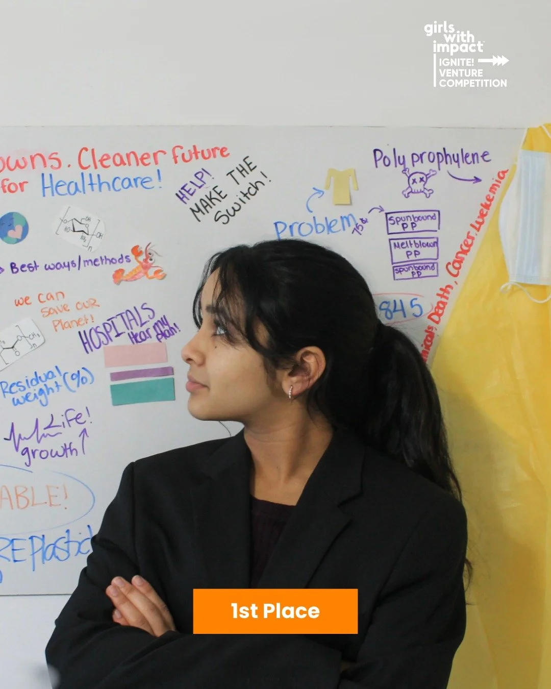✨ Fall GWI Ignite Winners ✨
Big ideas. Real impact. Future founders.

🥇 BioGowns &ndash; Aditi Thakur, 16 (MD)
A biodegradable alternative to plastic hospital gowns, turning agricultural waste into sustainable medical materials.

🥈 In Every Scar, T