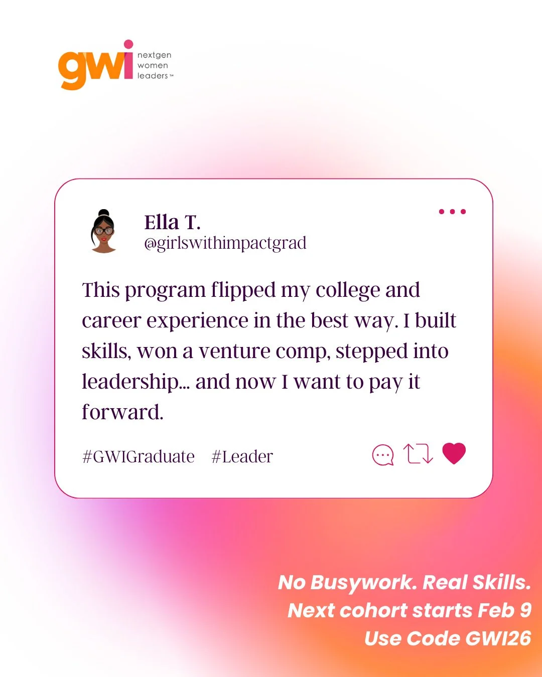 Ella strengthened her business skills, stepped into leadership roles, and even won a venture competition 🏆 our 10-week Business &amp; Leadership Academy gave her structure, coaching, and the confidence to put ideas into action &mdash; and now she&rs