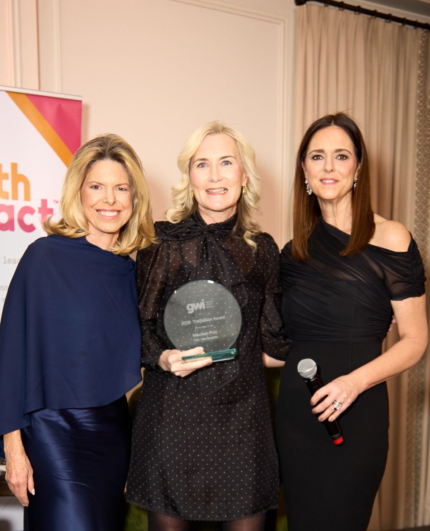 Grateful to celebrate Maureen Polo, CEO of Hello Sunshine, as our 6th Annual GWI Trailblazer Gala Honoree.⁠
⁠
Maureen spoke with honesty and conviction about what leadership truly requires: courage, vulnerability, and the willingness to raise your ha