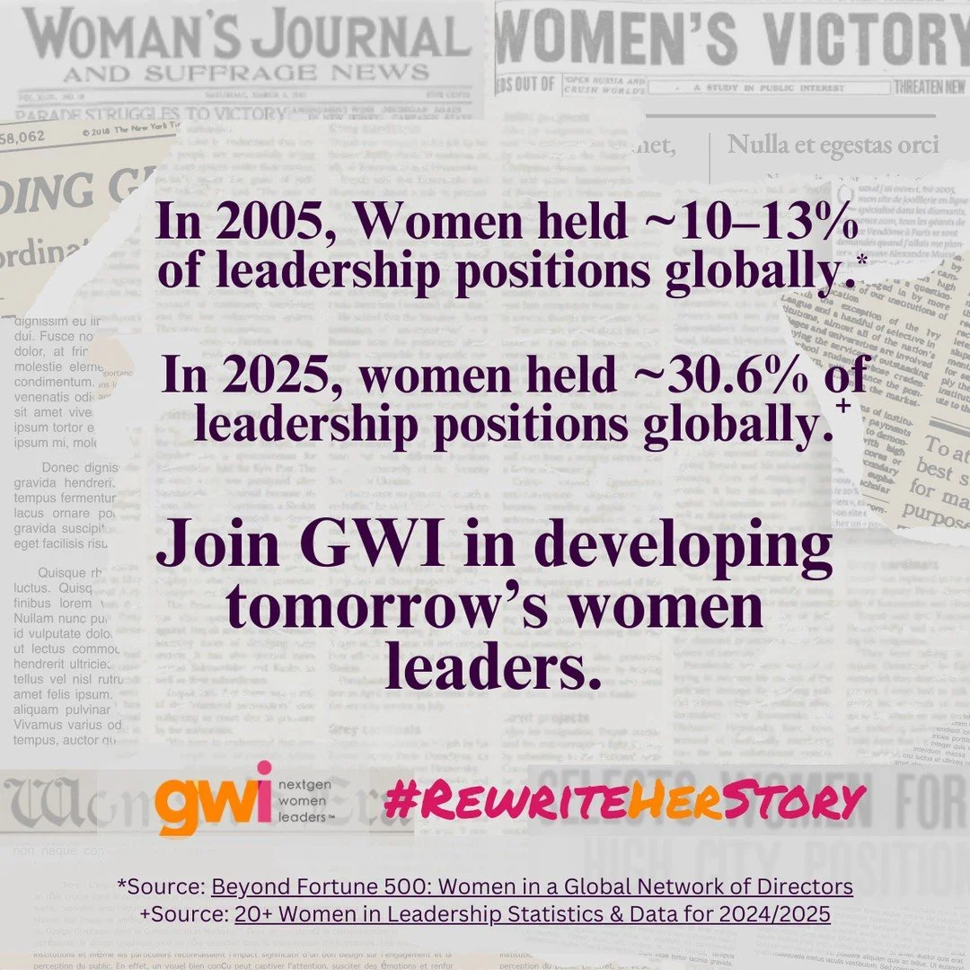 In 2005, women held just ~10&ndash;13% of leadership roles globally.⁠
Today, that number is ~30.6%.⁠
⁠
If we want more women in the C-suite tomorrow, we must invest in girls today. Confidence, capability, and career readiness don&rsquo;t happen by ac