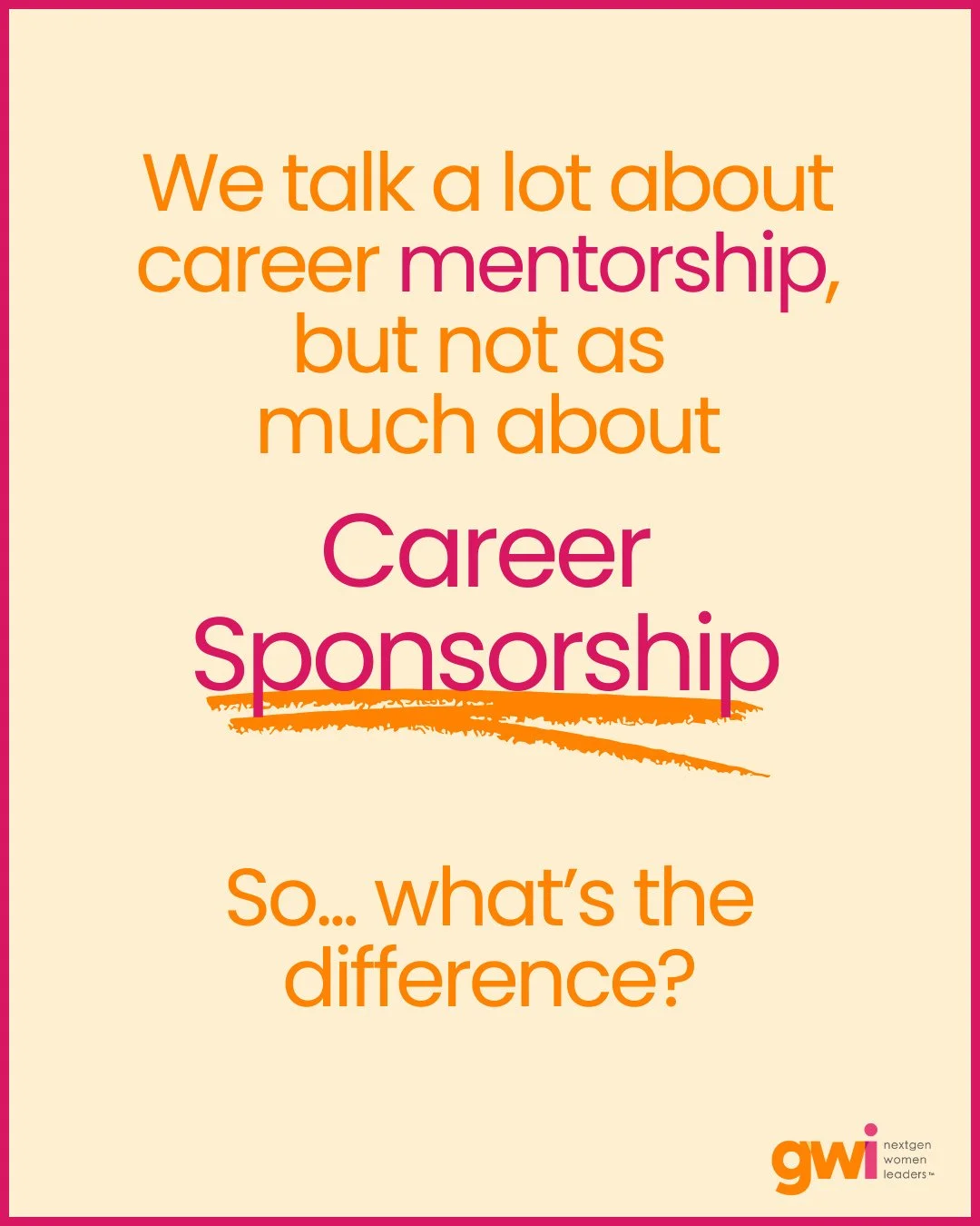 Mentorship matters.⁠
But sponsorship changes everything.⁠
⁠
If we want more women in leadership, we need to move beyond advice and start creating access.⁠
⁠
So... do you have a sponsor at work? Who can you ask to actively advocate for you? Because th