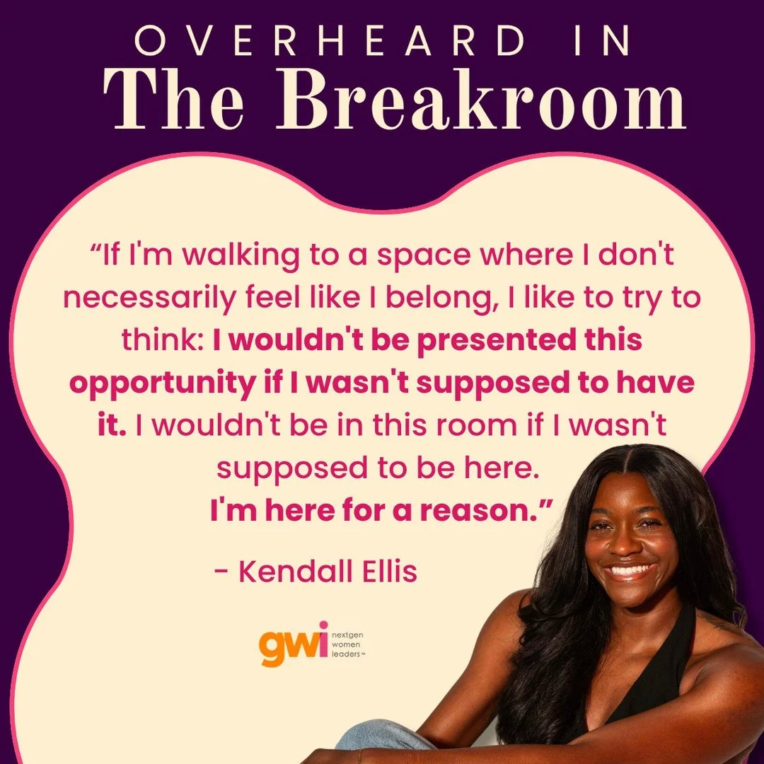 Stepping into rooms where you don&rsquo;t feel like you belong is something so many young women experience.⁠
⁠
Kendall Ellis shared a powerful mindset shift: trusting that you&rsquo;re there for a reason.⁠
⁠
Confidence isn&rsquo;t always being sure o
