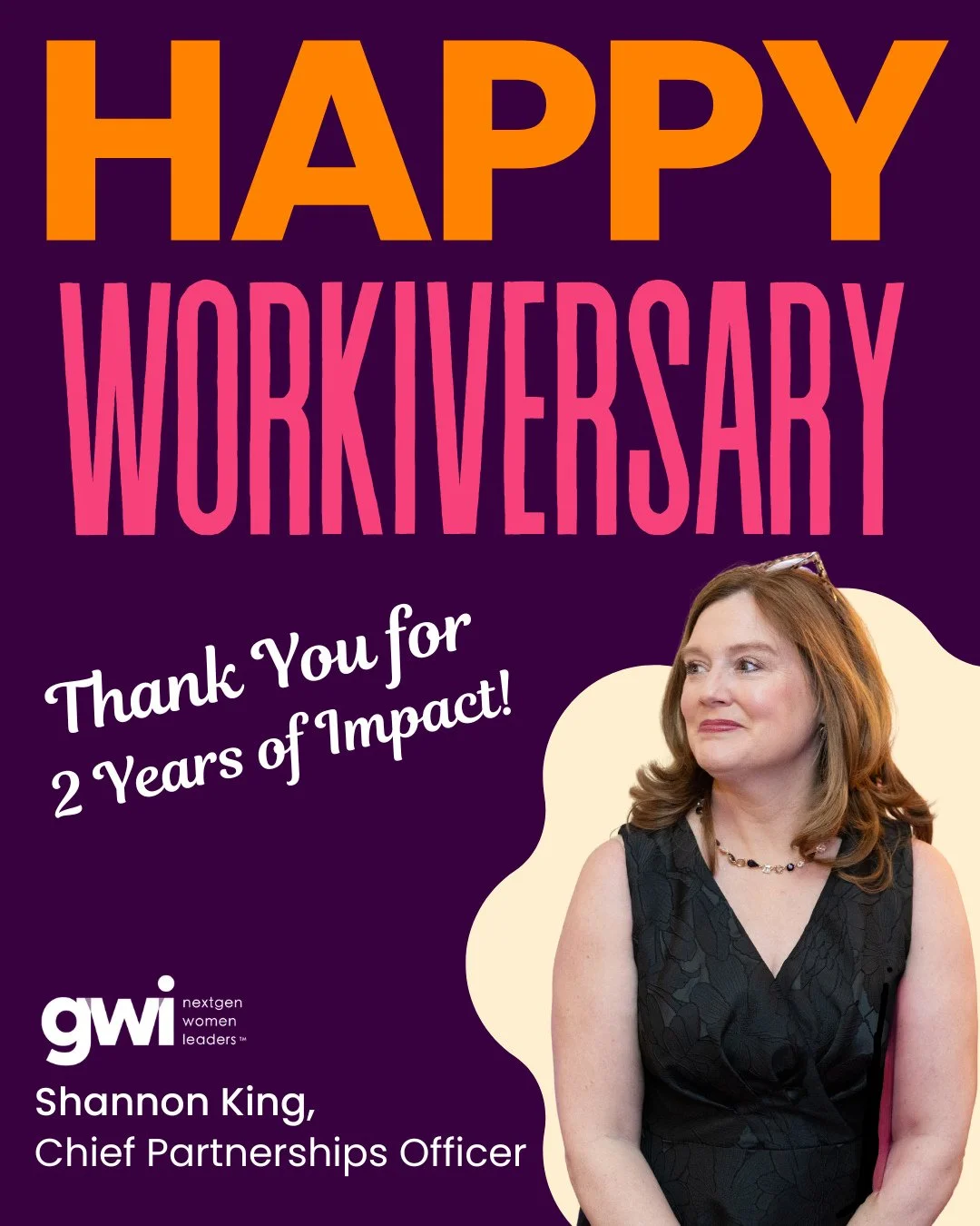 Congratulations to Shannon King, Chief Partnerships Officer, on her 2nd anniversary at GWI!⁠
⁠
As Chief Partnerships Officer, Shannon has spearheaded collaborations that connect GWI&rsquo;s mission with leading corporations and supporters &mdash; exp