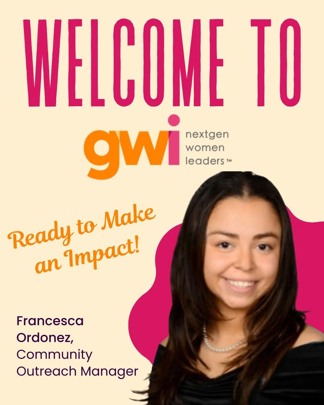 We&rsquo;re excited to welcome Francesca Ordo&ntilde;ez to Girls With Impact as our new Community Outreach Manager! ⁠
⁠
Francesca brings a wealth of experience and has has built strong partnerships with community organizations, employers, and program