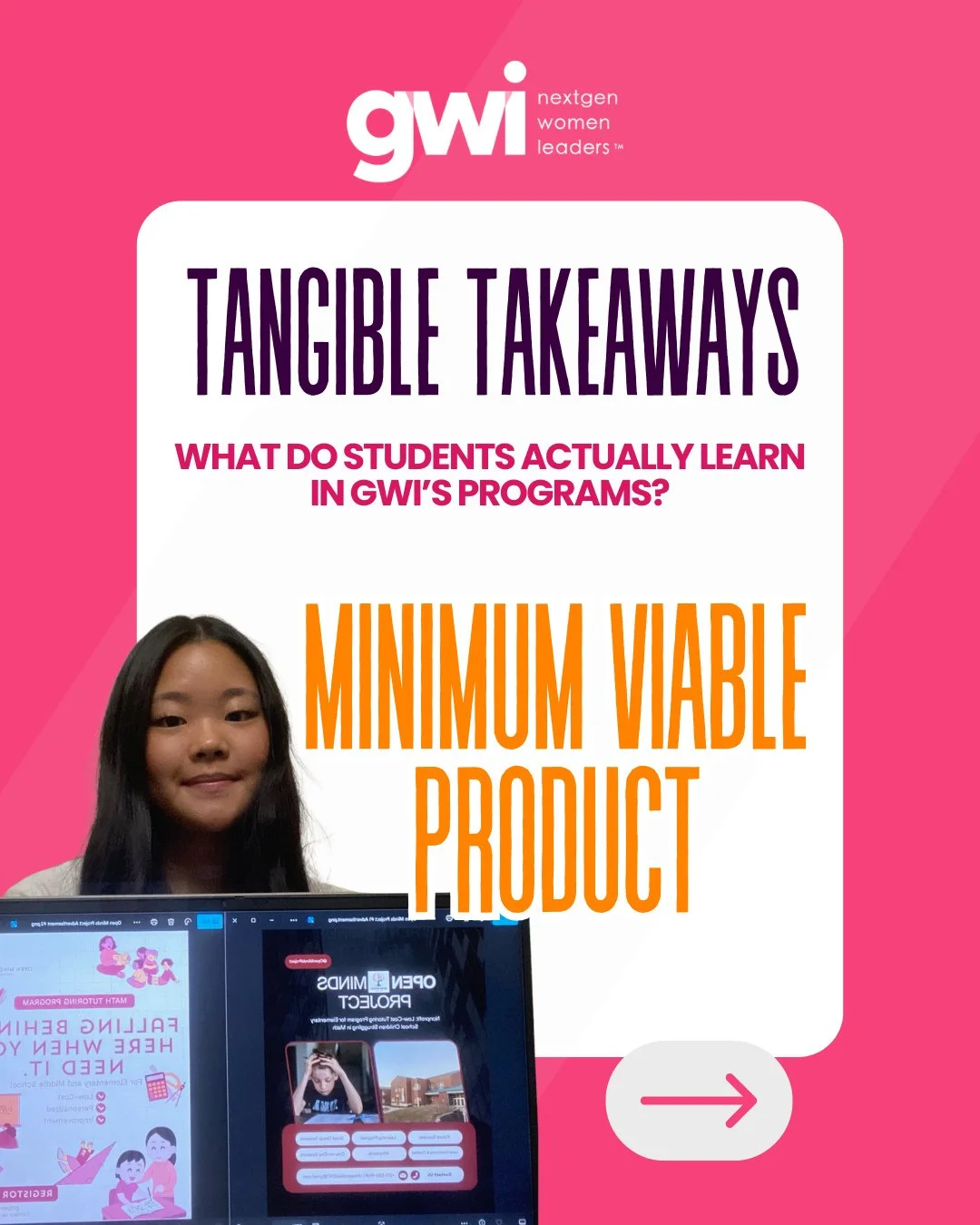Tangible Takeaways: Minimum Viable Product (MVP)⁠
⁠
One of the biggest misconceptions about innovation is that you need to have everything figured out before you start. ⁠
⁠
Surprise! You don't.⁠
⁠
That's why GWI students learn the concept of a Minimu
