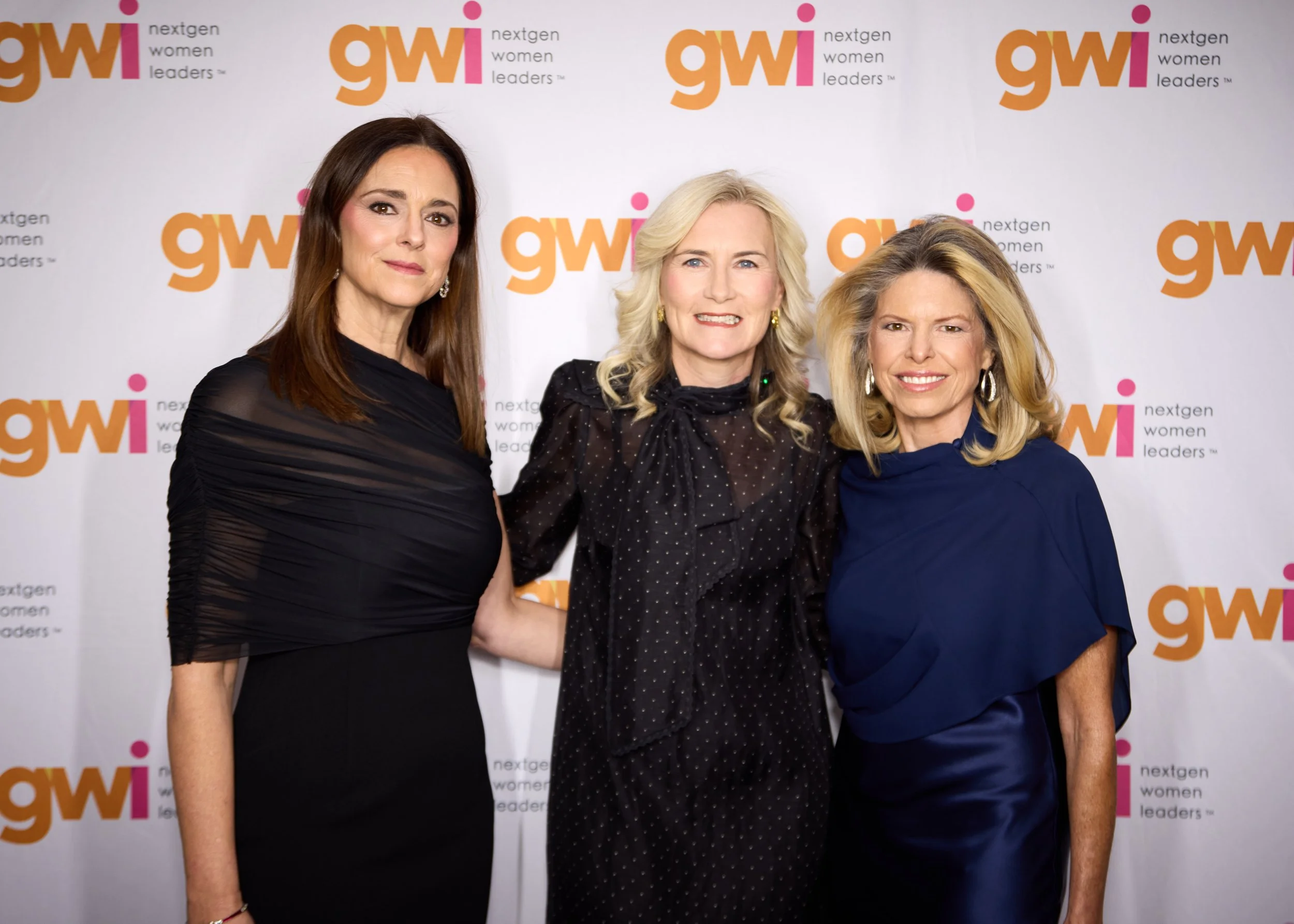 GWI COO Carrie Reynolds, CEO of Hello Sunshine Maureen Polo and GWI CEO Jennifer Openshaw at the 2026 GWI Trailblazer Gala