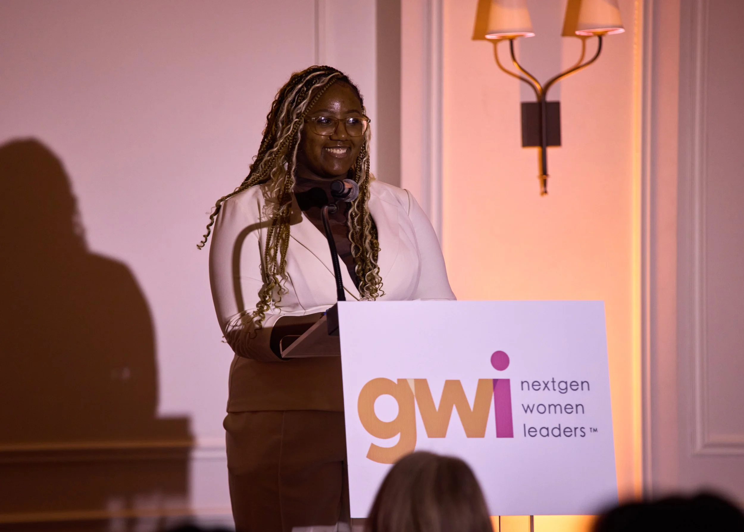 GWI graduate Ahmya Andrea at the 2026 GWI Trailblazer Gala