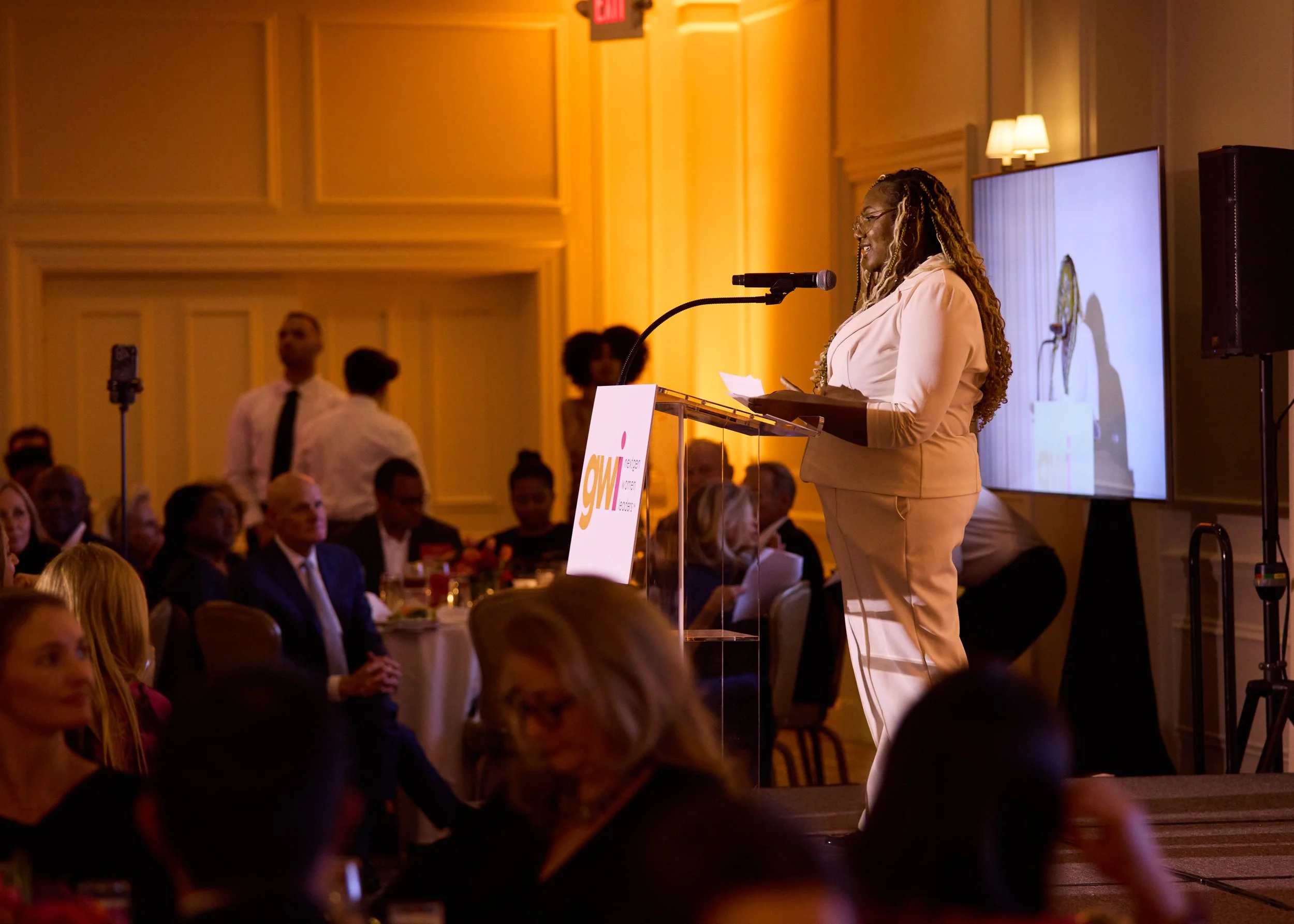 GWI graduate Ahmya Andrea at the 2026 GWI Trailblazer Gala