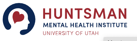 Logo of Huntsman Mental Health Institute at the University of Utah, featuring a stylized head with a heart inside.