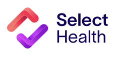 Select Health logo with stylized checkmark in pink and purple above the company name in purple and black text.
