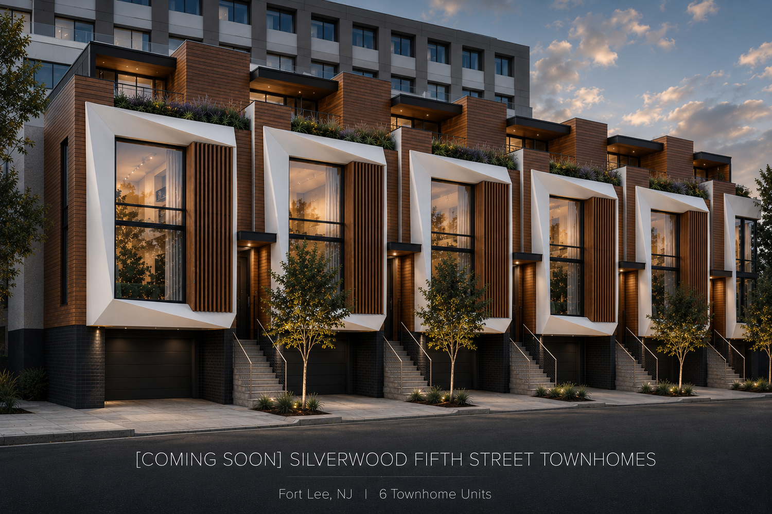 Rendering of Silverwood Fifth Street Townhomes, Fort Lee, NJ: 6 townhome units