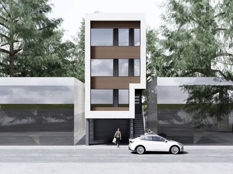 Rendering of 114 69th St, Guttenberg, NJ: 3-unit condominium building