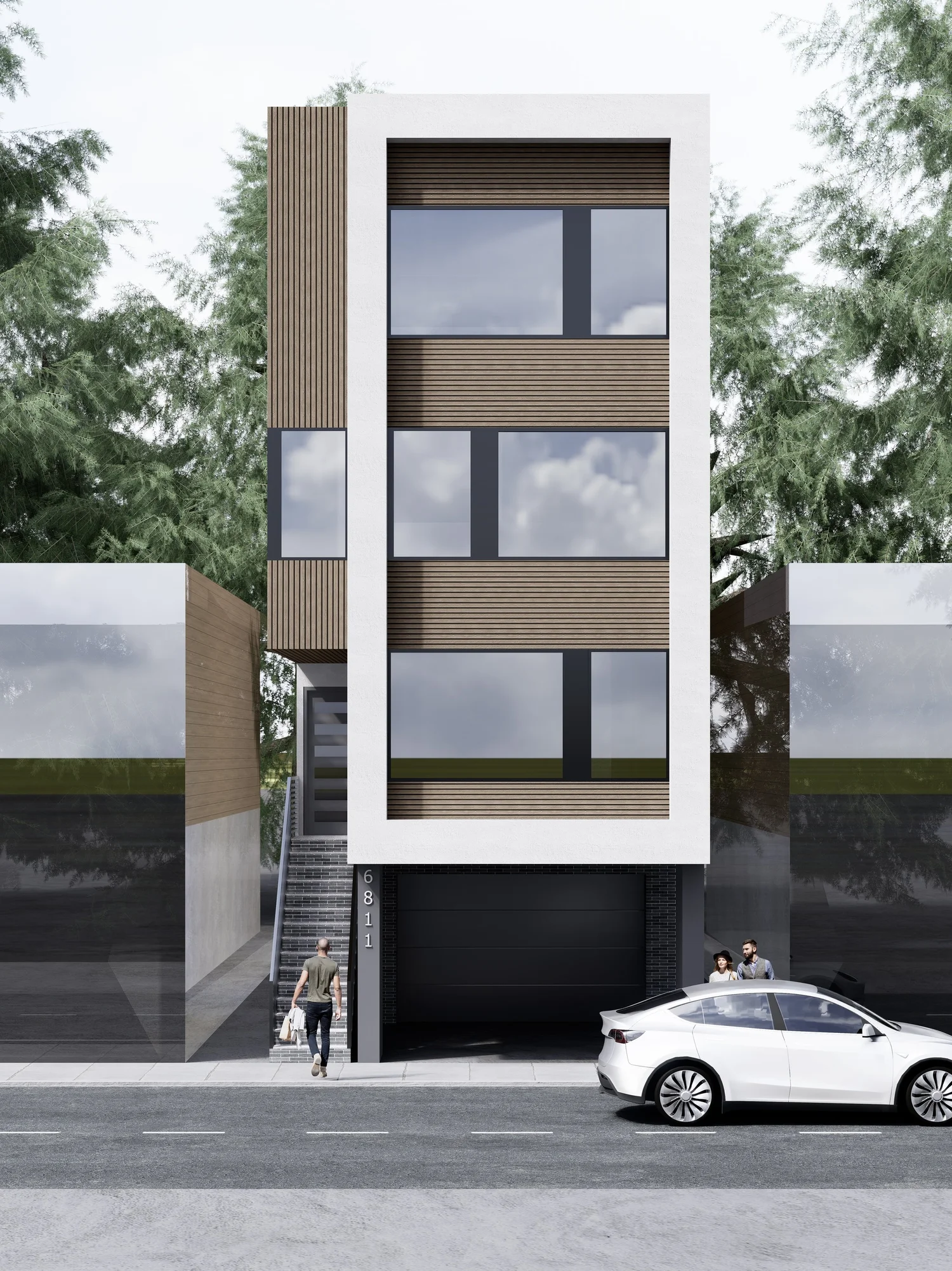 Rendering of 141 70th St, Guttenberg, NJ: 3-unit condominium building
