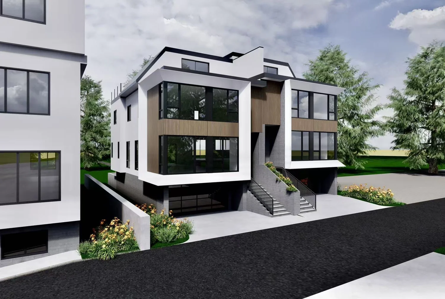 Rendering of 191-193 Moore St, Fort Lee, NJ: 2 townhome units
