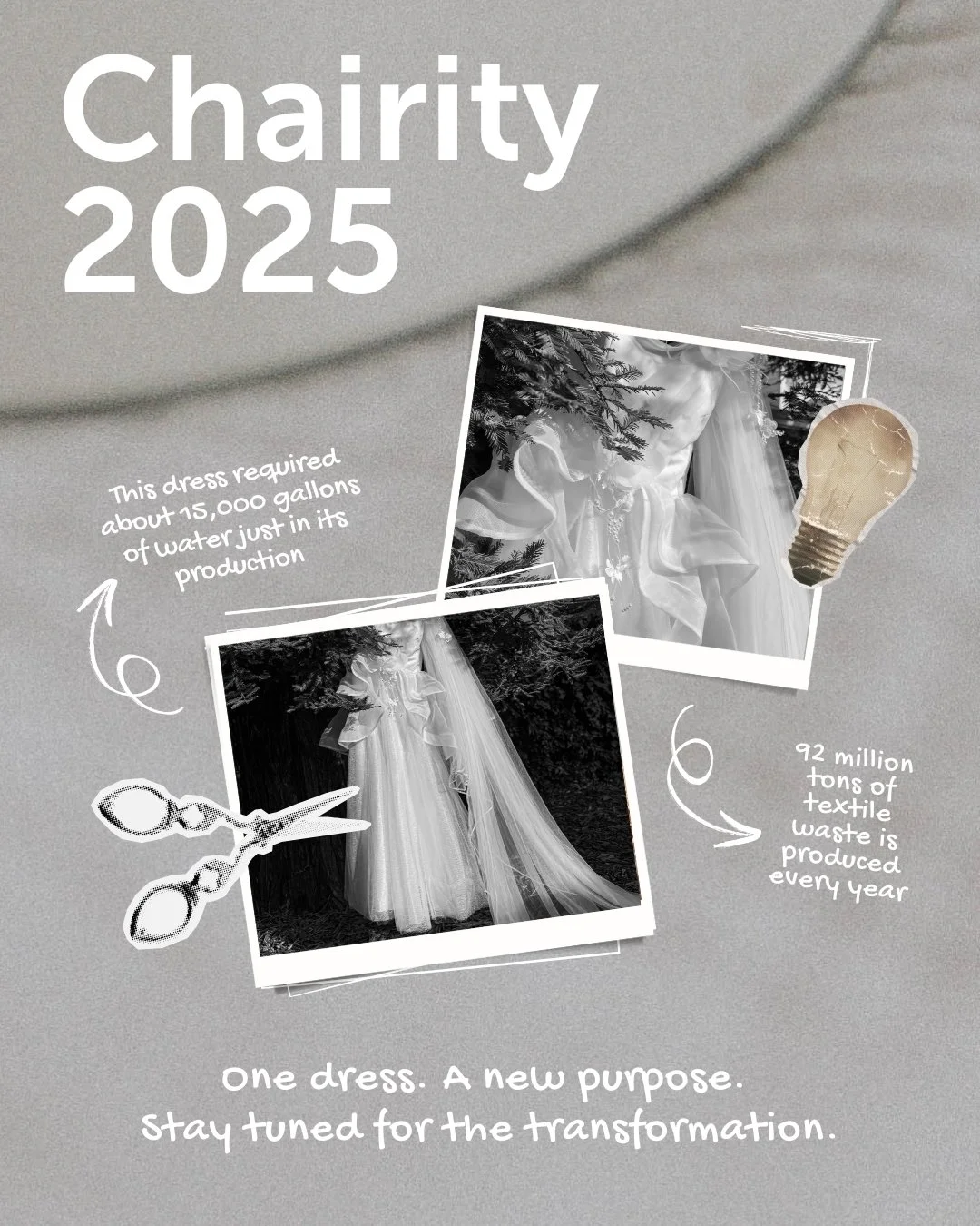 A wedding dress worn for one day, a footprint that lasts for decades. 🌎💍
For this year's Chairity auction, we are teaming up with @@bccibuilders to give this dress a second life, and raise money for @industrial_design_outreach_inc  @latinotaskforce