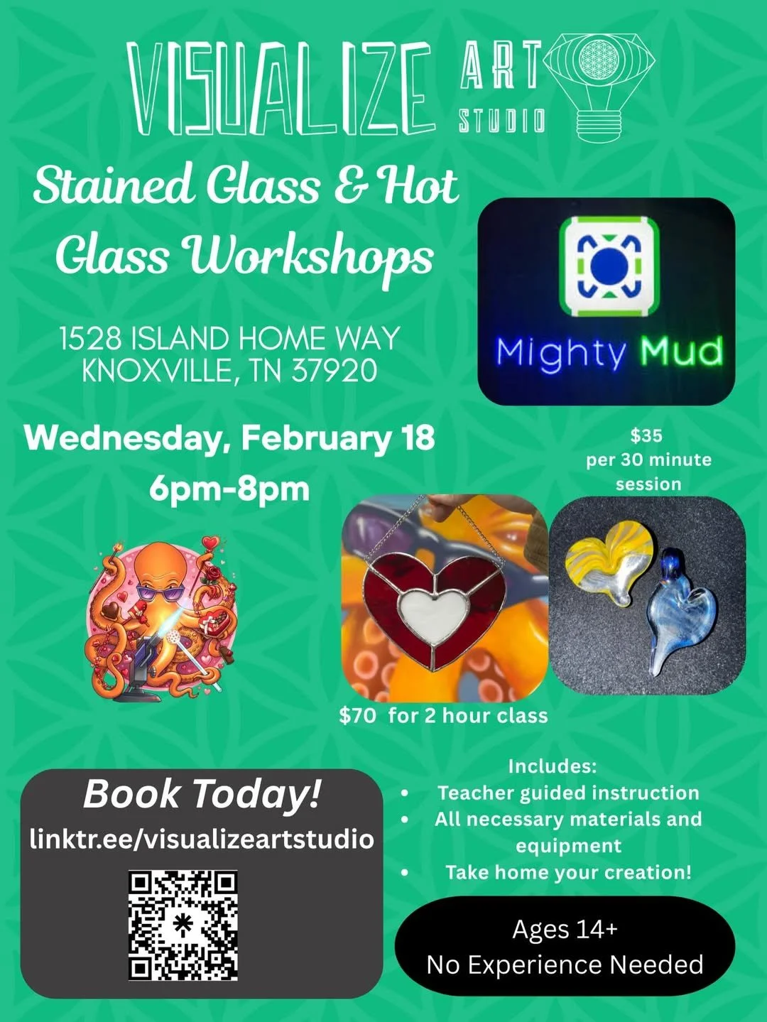 Stained Glass &amp; Hot Glass Workshops @ Mighty Mud
