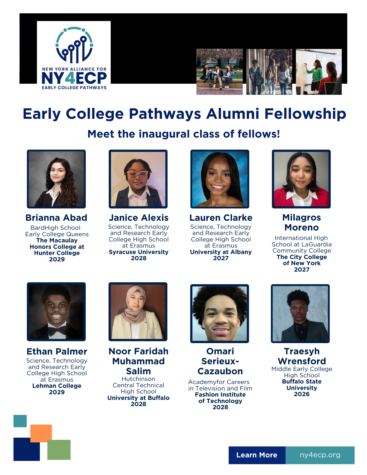 Announcing our Inaugural Early College Pathways Alumni Fellowship Cohort