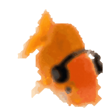 Goldfish wearing black headphones.
