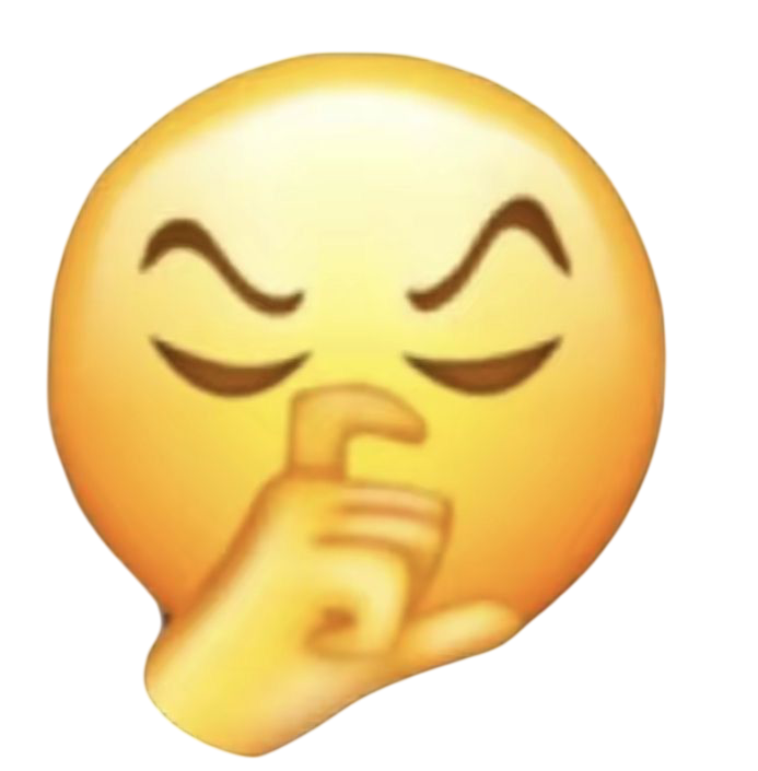 Emoji with hand on chin and eyes closed, appearing to think