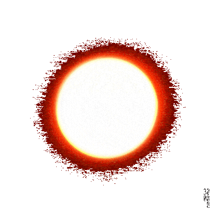 A solar eclipse showing the sun's corona around the dark moon.