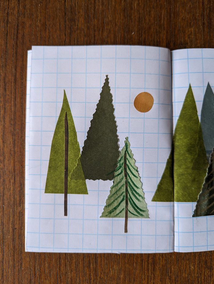 forest collage of trees