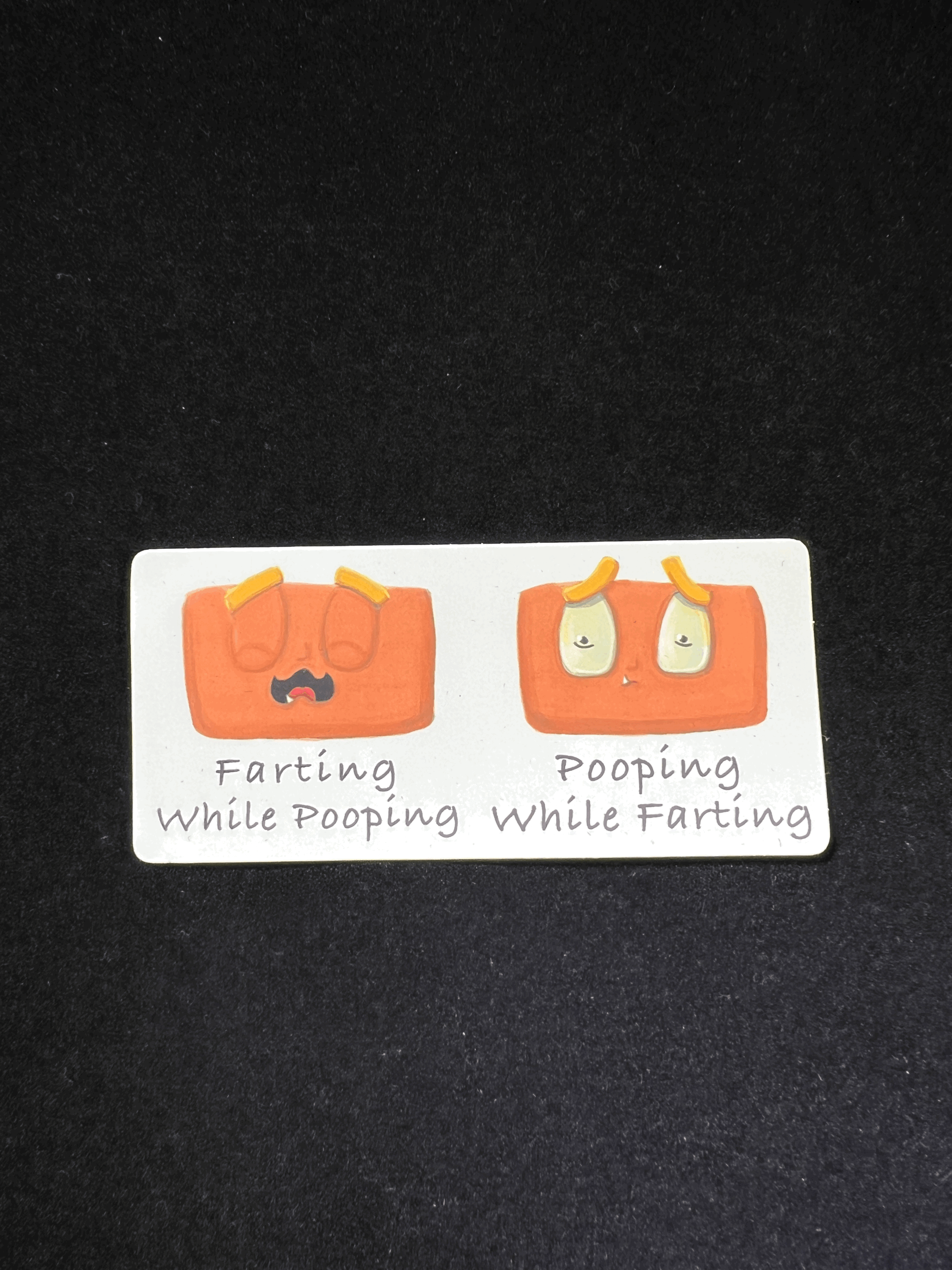 Pooping while farting sticker