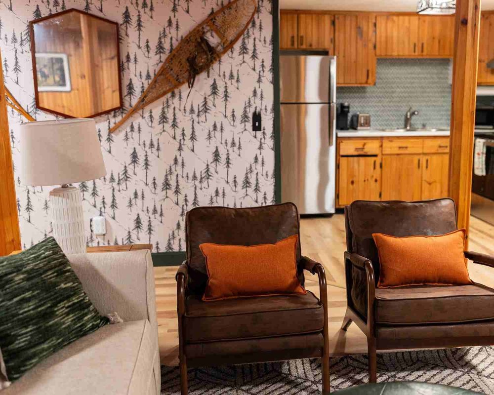 Tree Basement Sketch Pine Trees Pattern in a Modern Rustic Basement | WildeWood ...