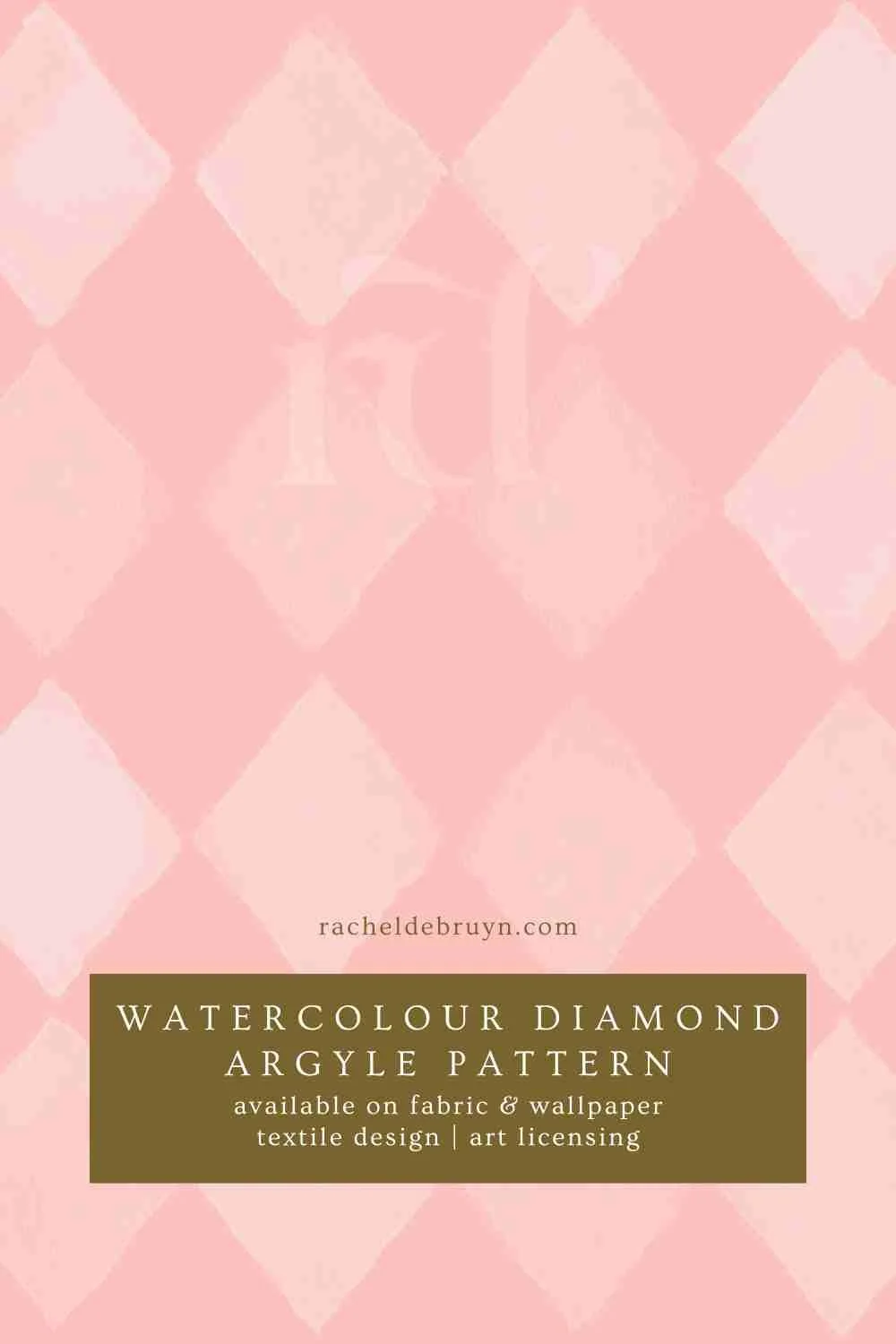 Hand-painted diamond pattern suitable for home décor, textiles and product design