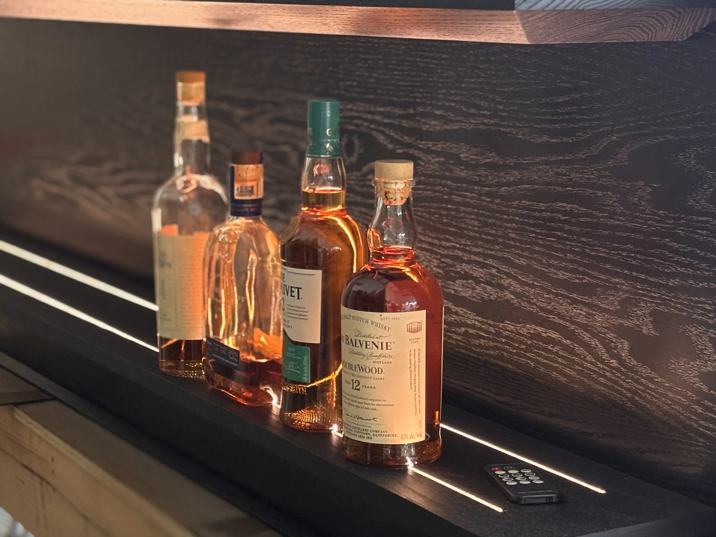 Design and build of floating liquor shelves