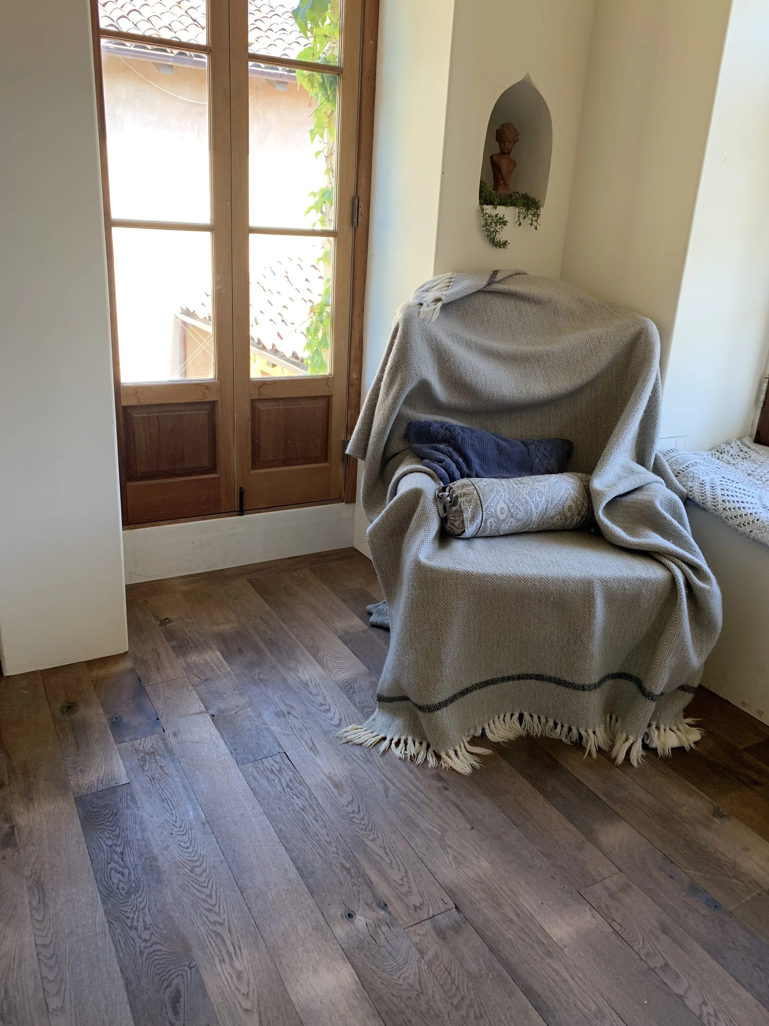 Custom floor instal using wine flavor sticks