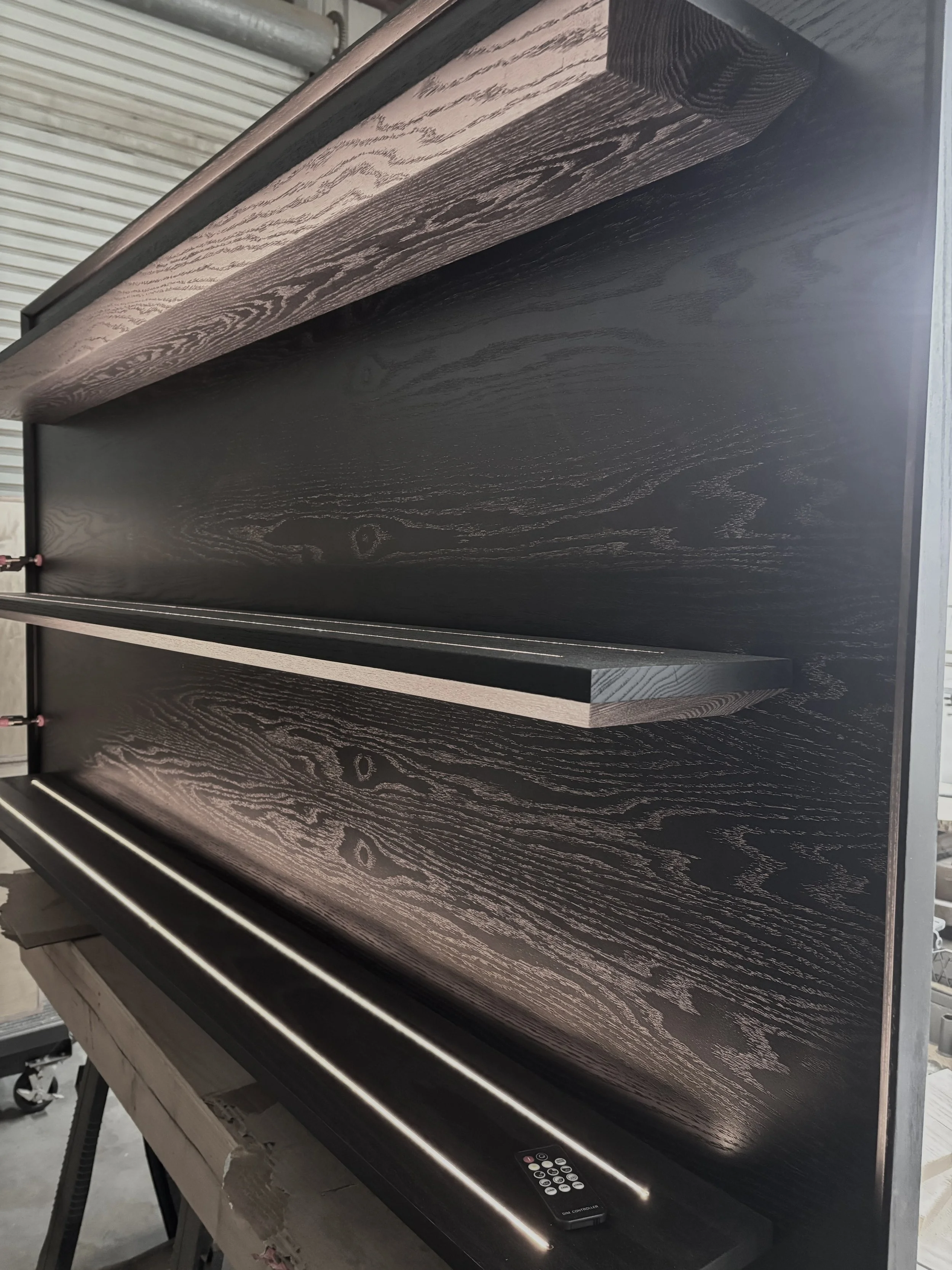 Design and build of floating liquor shelves