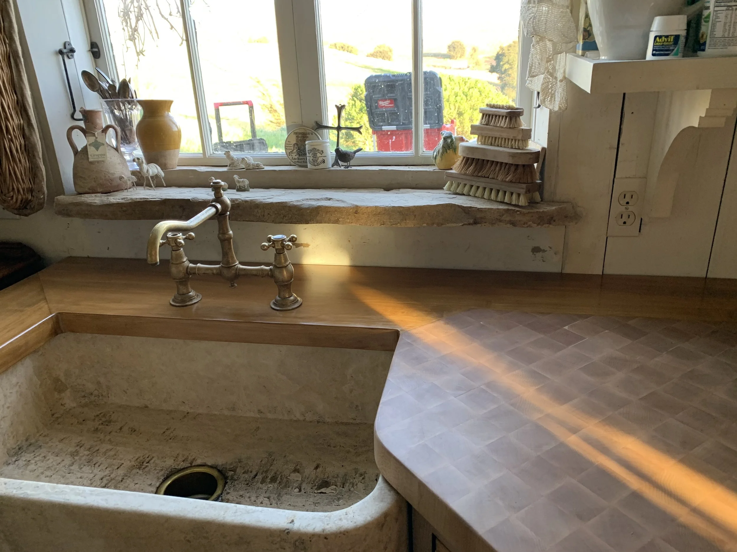 Custom build and install of maple endgrain countertop