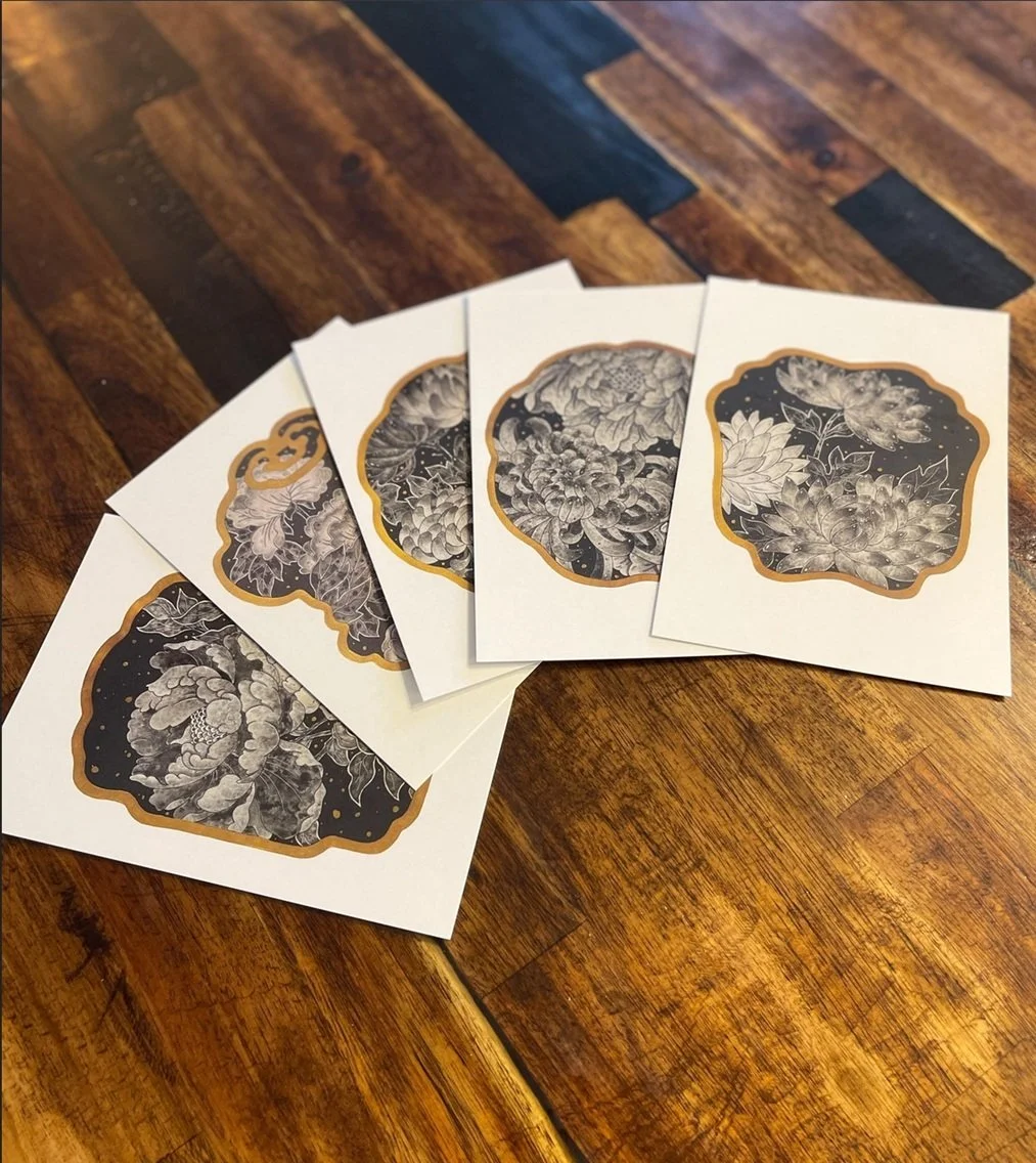 Mini Print Set - Chinese Ink Fan Collection