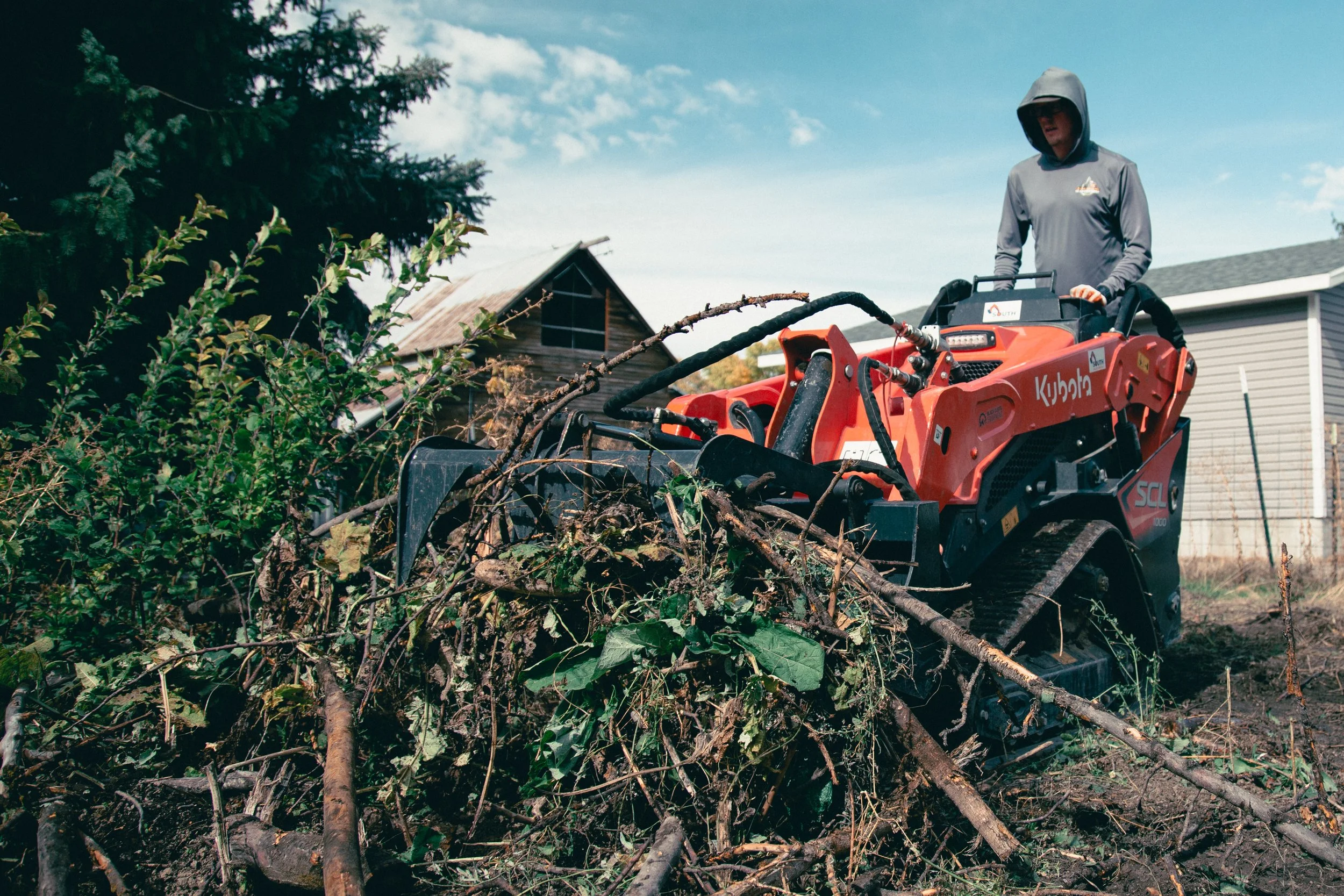 Brush pile cleanup in Logan, Cache County, Utah