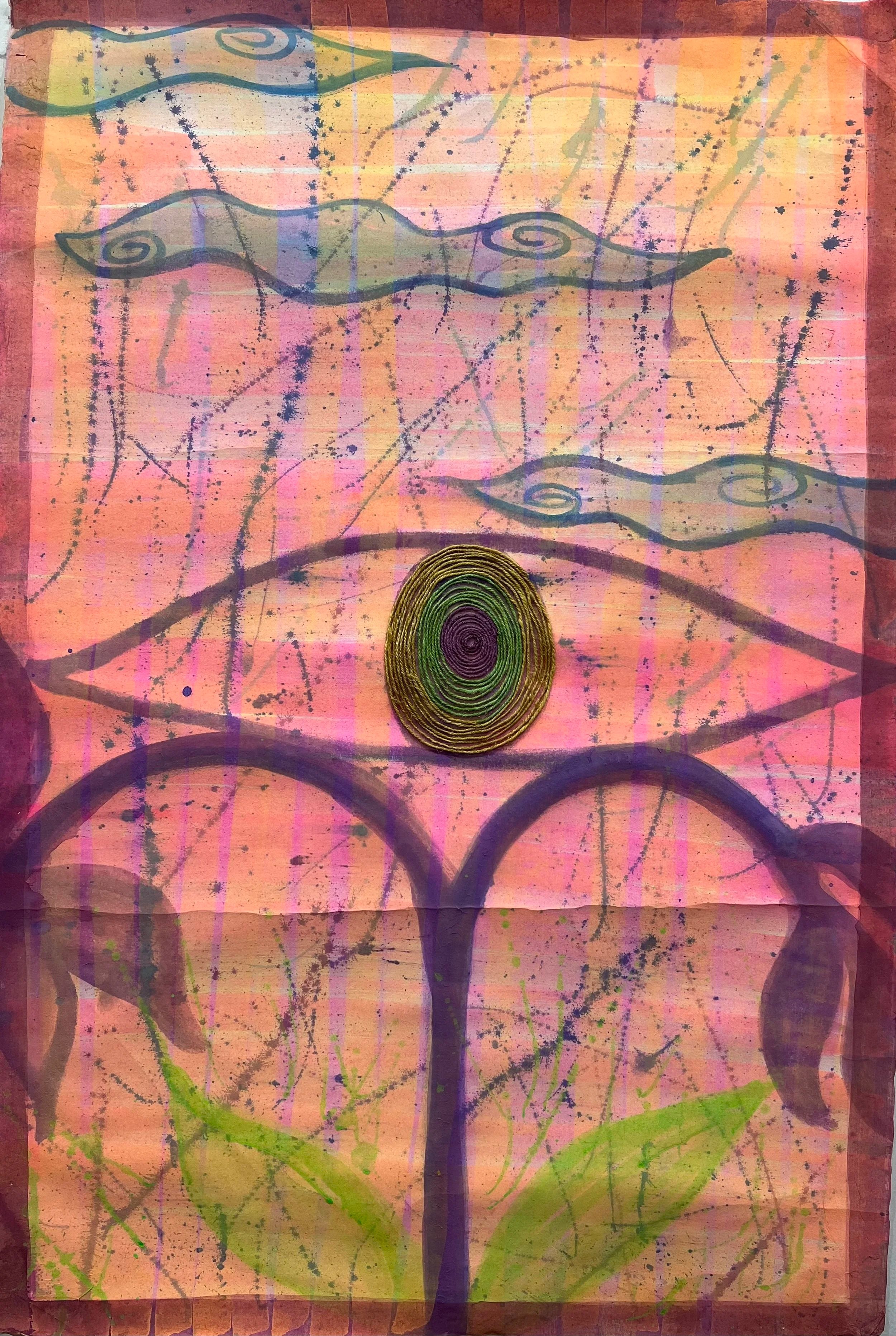 Red Room
Acrylic and jute thread on hanji paper
24.5 x 18 inches