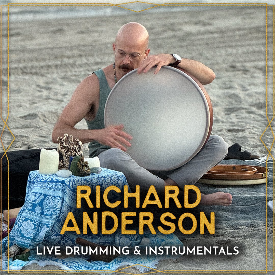 Richard is a multi-instrumentalist and rhythm keeper who uses ancient instruments like frame drums, tambourines, rattles and bells to help people explore new places within themselves.