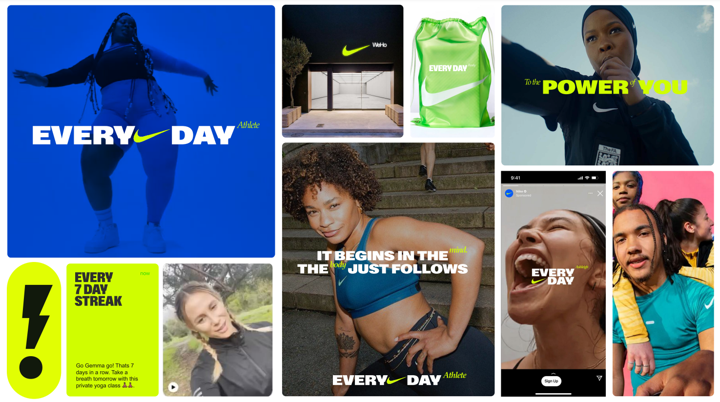 We created a fun, welcoming and inclusive brand for Nike's in-person Training Studios pilots.