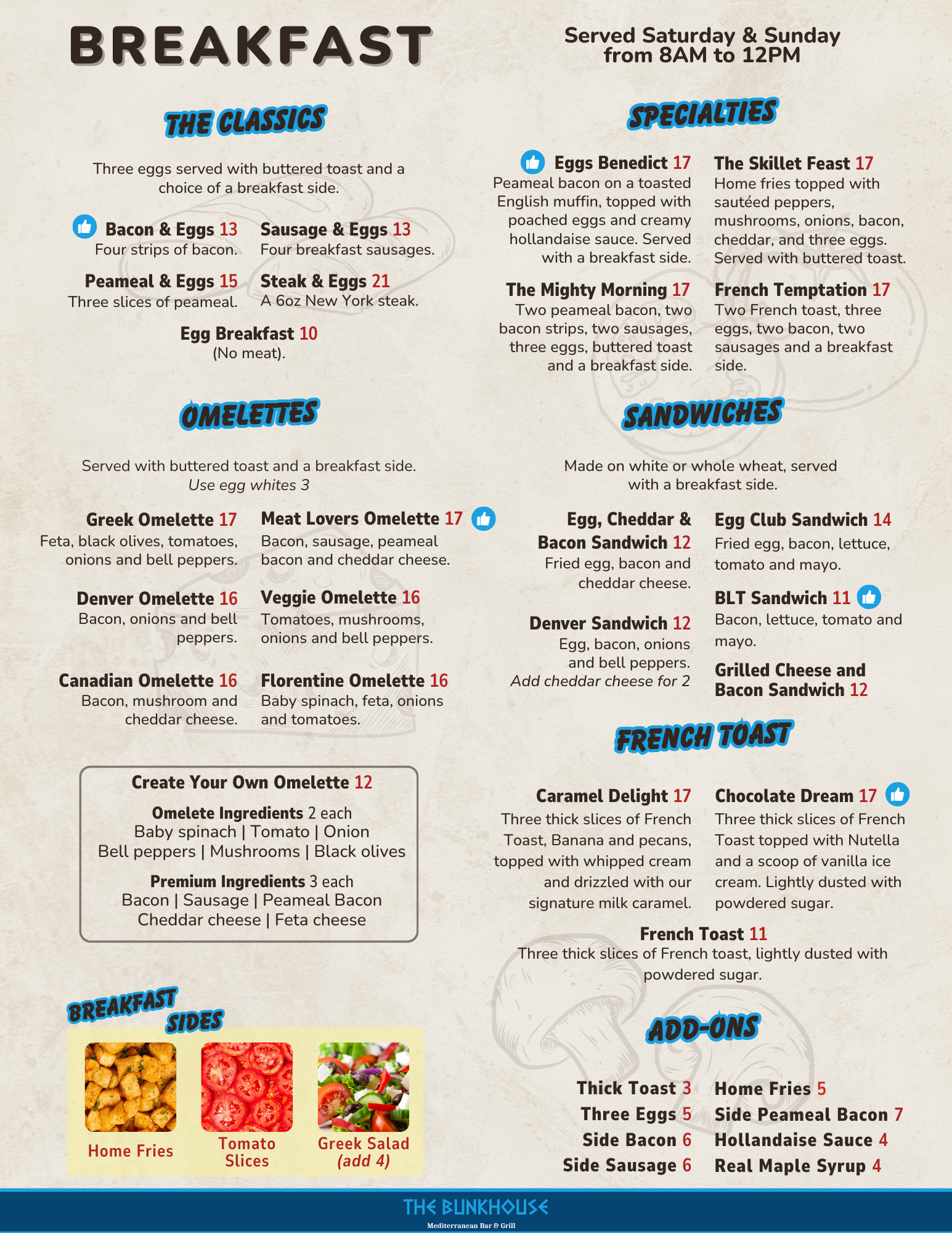 Menu — The Bunkhouse