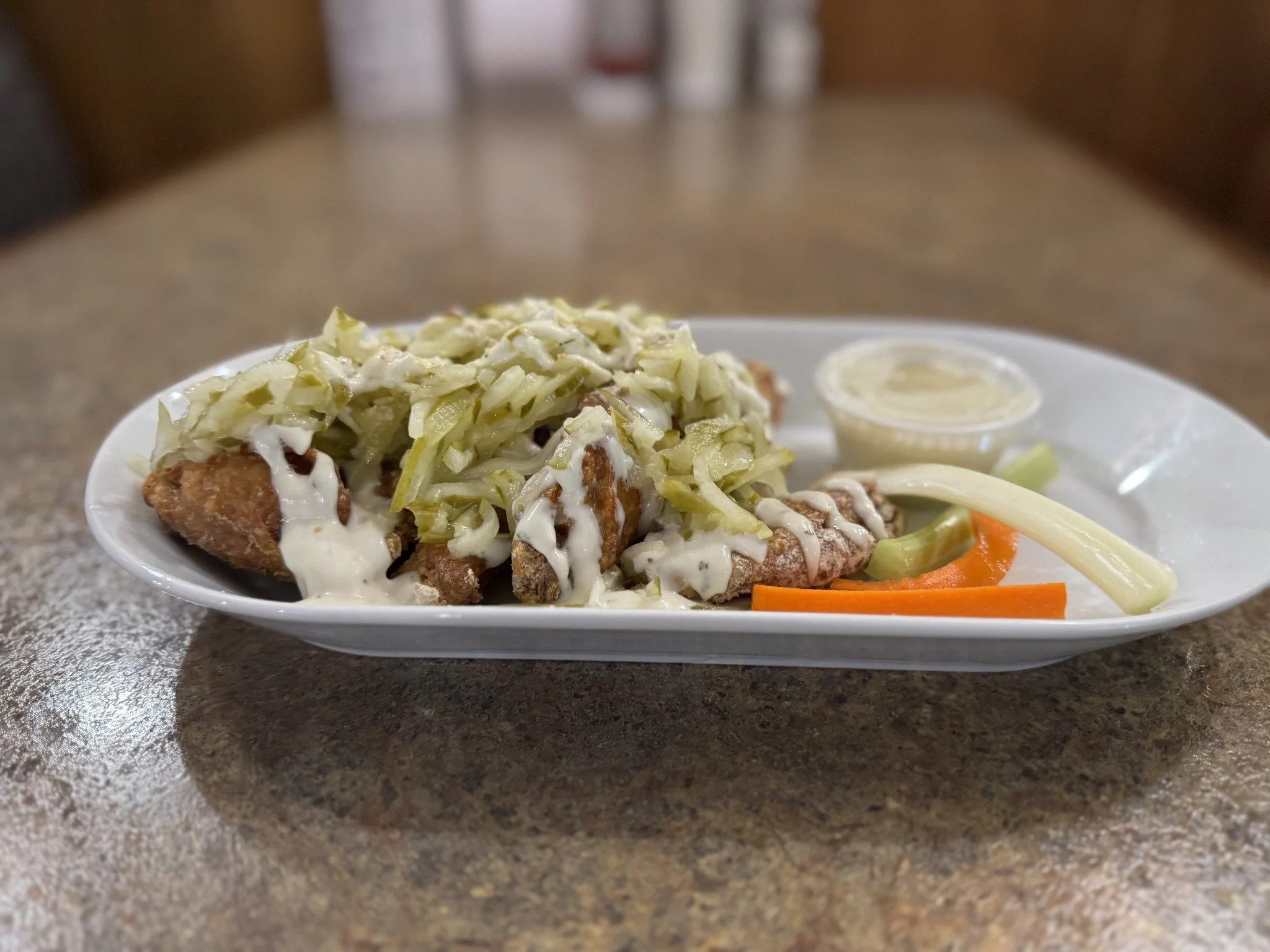 Two amazing Features we are adding to Wing Night!!!! Im obsessed.. Loaded Dill Pickle Wings ( and a side) $17. and Loaded Dill Pickle Fries $14!  Only available on Tuesdays, our Wing Day!