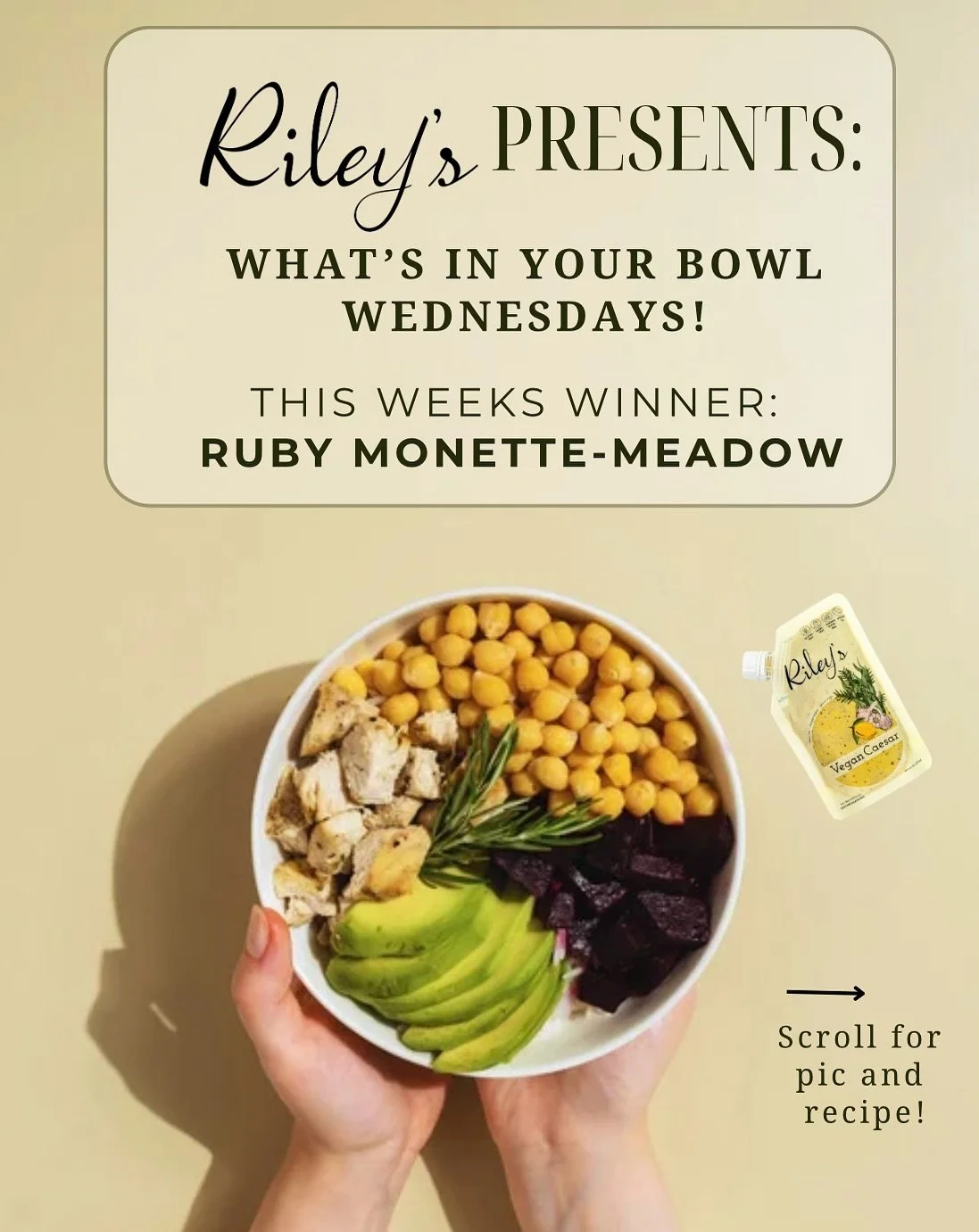 🥗 Our first-ever What&rsquo;s in Your Bowl Wednesday!
This week&rsquo;s winner: @monettemeadow with the dreamiest green salad using our Vegan Caesar💚👏

Want to be featured next week? Tag or message us on IG for a chance show off your creation!