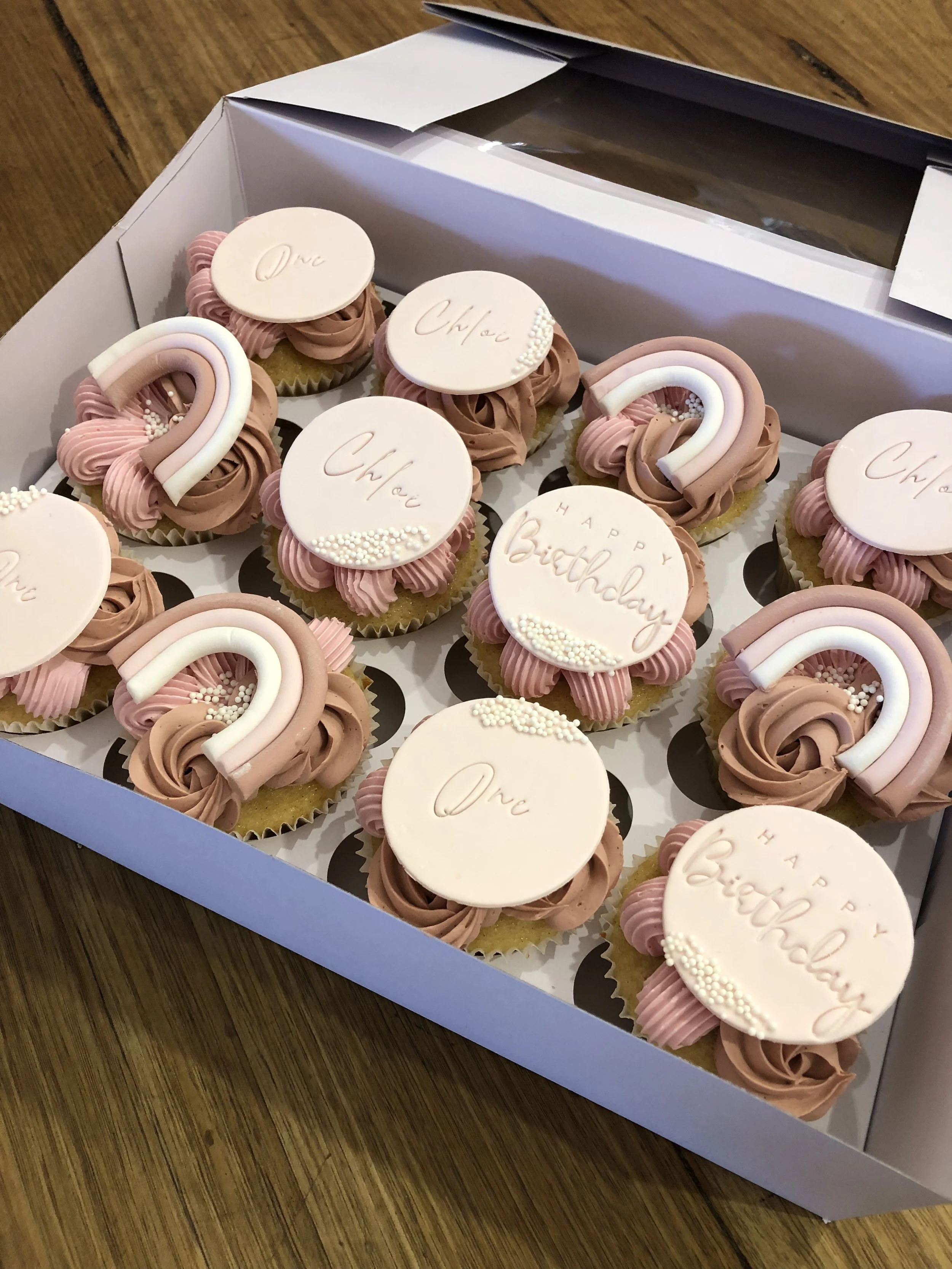 Rainbow Birthday Cupcakes