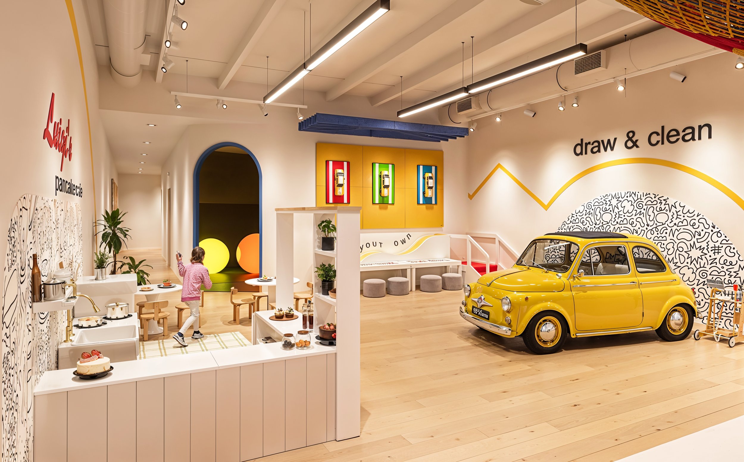 Pretend Kitchen with Fiat for drawing and coloring