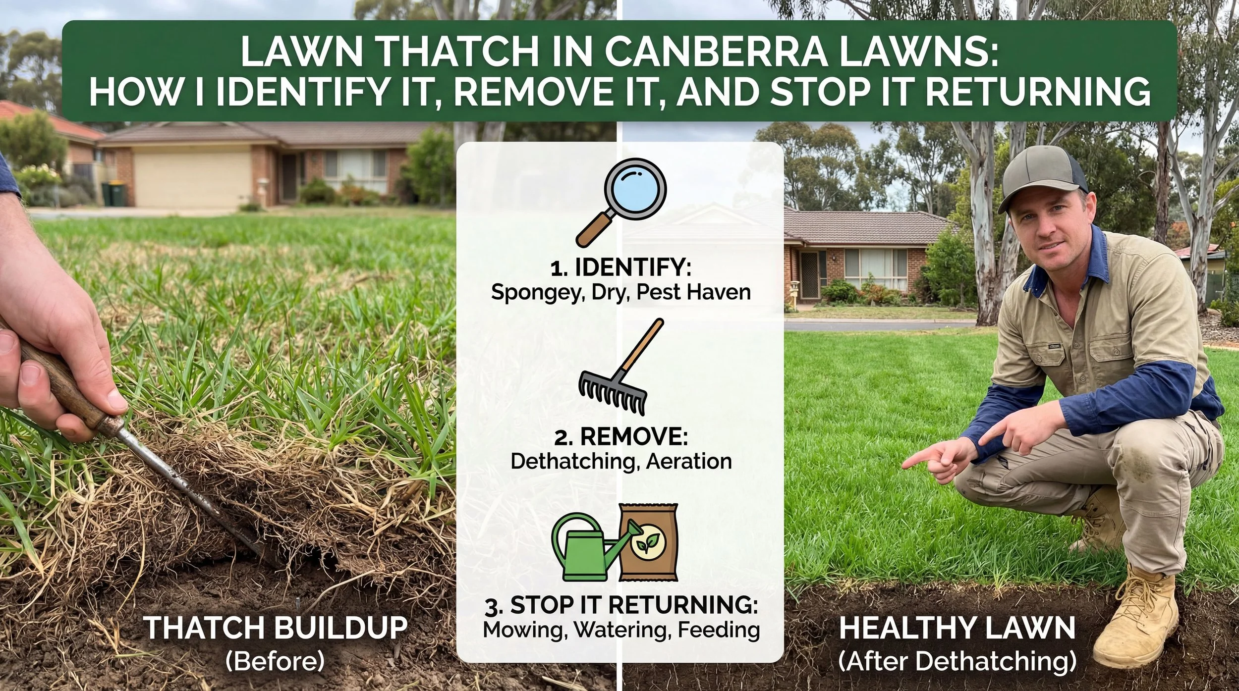 Lawn Thatch in Canberra Lawns: How I Identify It, Remove It, and Stop It Returning