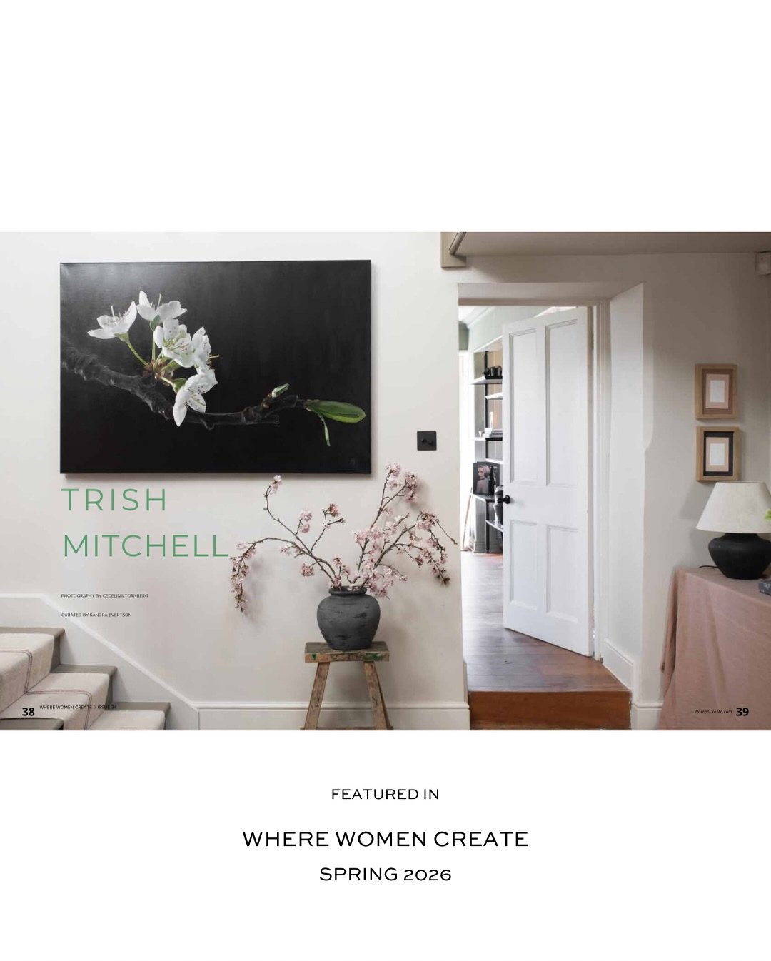 I was honoured to be featured in Where Women Create this spring. The article offers a glimpse into my studio life here in the Cotswolds and the quiet rhythms that shape my practice.

Many of my paintings begin with a moment that stops me &mdash; when