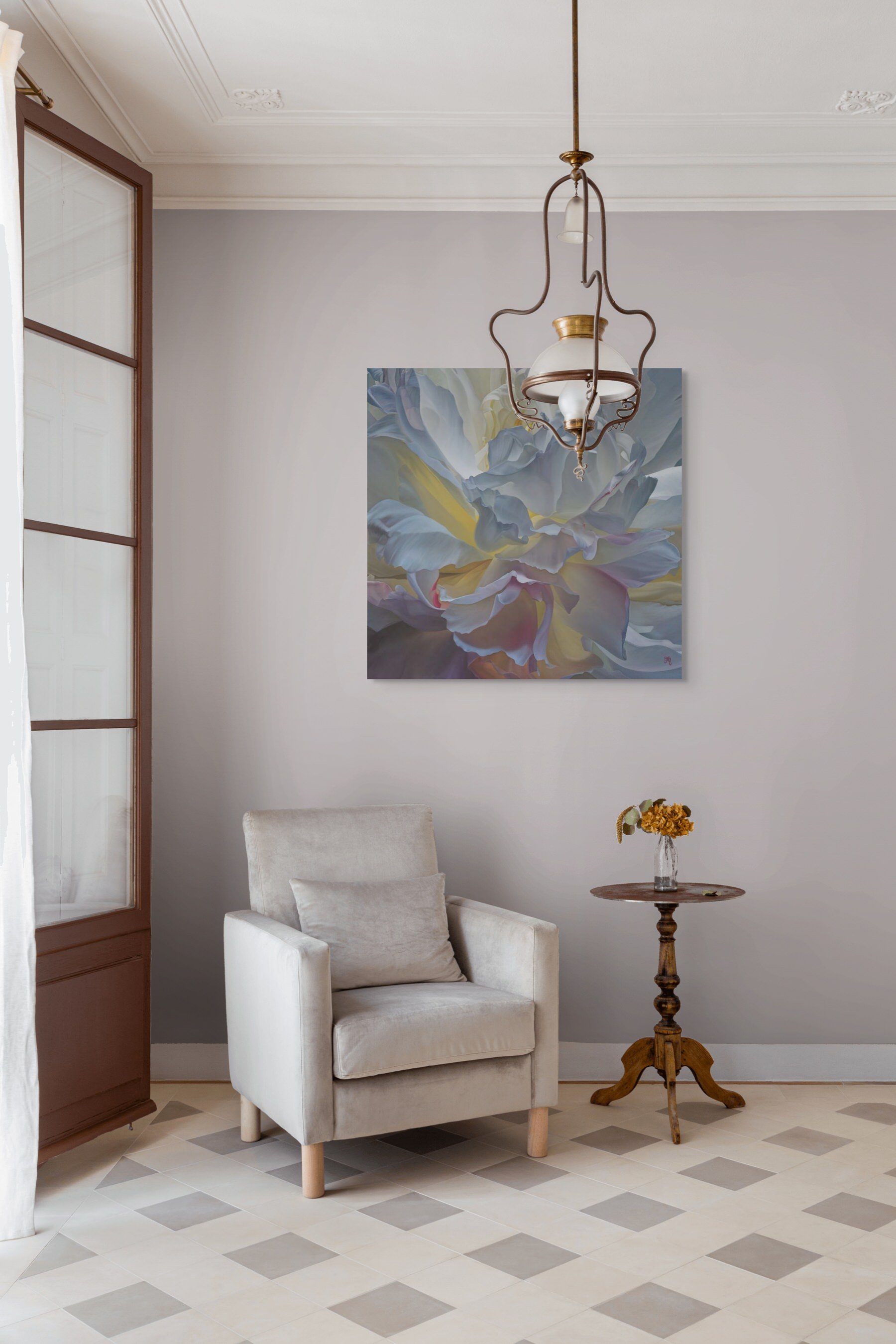 trish-mitchell-illumination-within-peony-pink-blue-purple-painting
