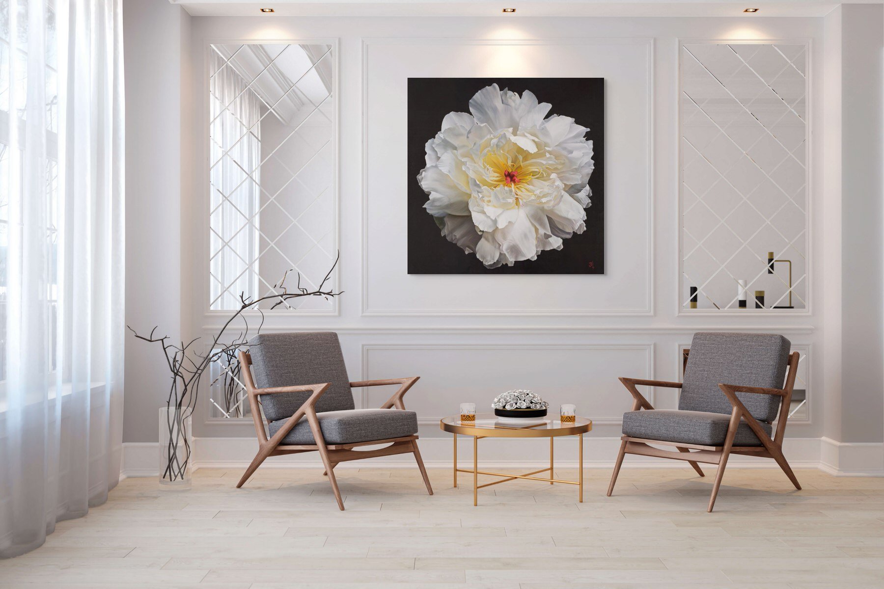 white-flower-luminous-grace-art-painting-entrance