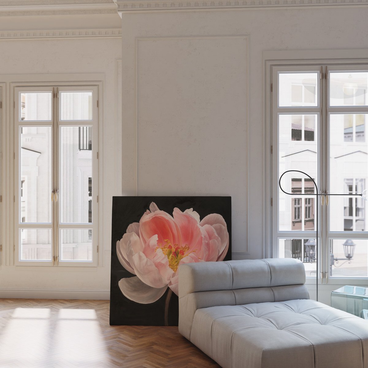 trish-mitchell-pink-peony-flower-embrace-of-light-oil-painting