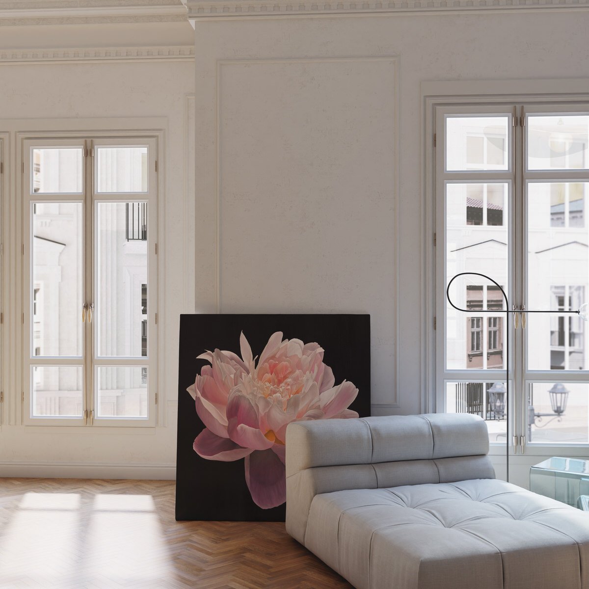 trish-mitchell-pink-peony-flower-awakening-light-oil-painting-london